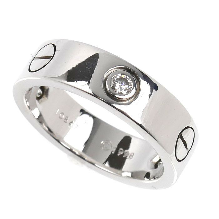 Cartier Cartier Cartier Love Au750 White Gold Diamond Ring Size 14 Precious Metal Ring DUTY FREE for USA Size ONE SIZE - 1 Thumbnail