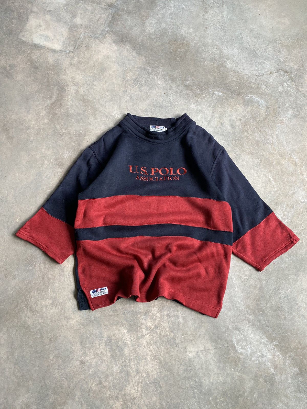 U.S. Polo Assn. × Vintage US POLO RAGLAN 3Q SWEATSHIRT RARE 90s Size US L / EU 52-54 / 3 - 1 Thumbnail