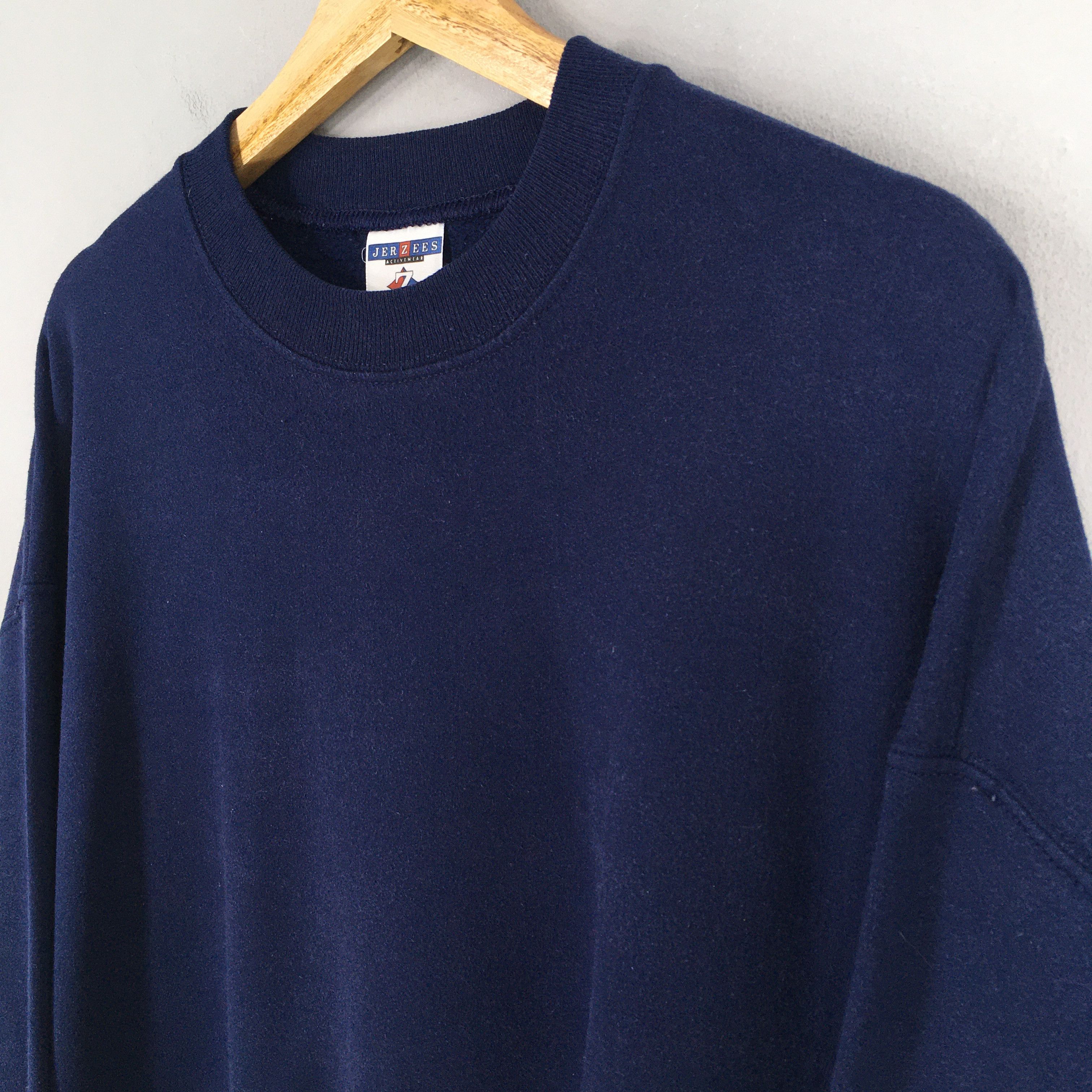 Jerzees Vintage 90s Jerzees Usa Navy Blue Sweatshirt XLarge Size US XL / EU 56 / 4 - 3 Thumbnail
