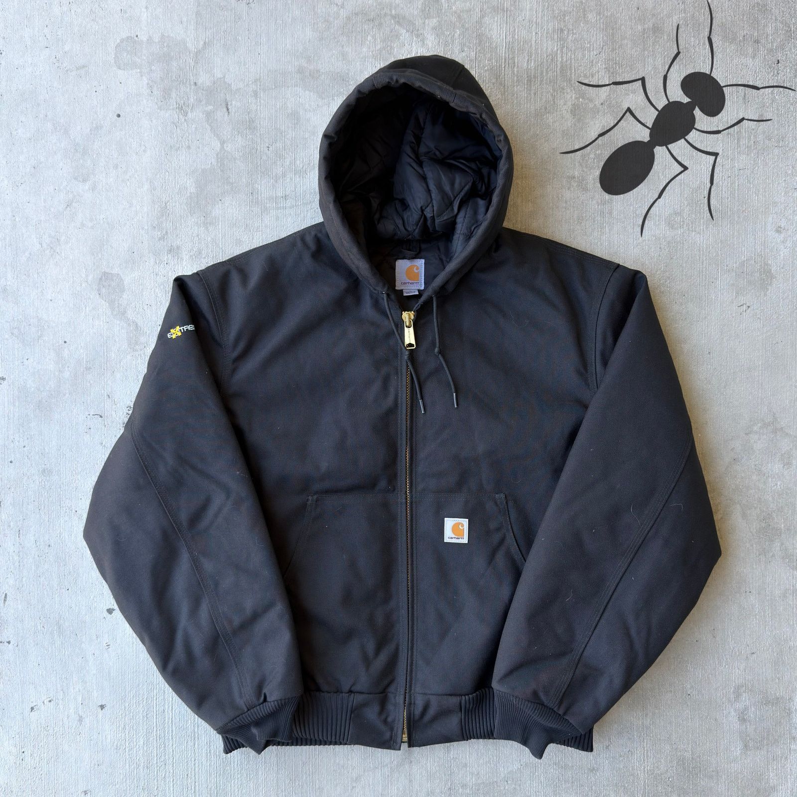Carhartt × Vintage Carhartt J133 black hooded work wear jacket Size US L / EU 52-54 / 3 - 1 Thumbnail