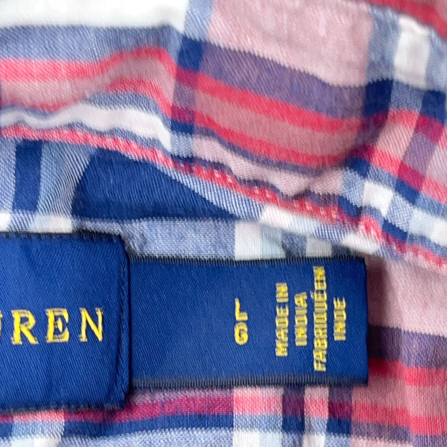 Ralph Lauren Ralph Lauren Shirt Men Large Plaid Button-Up Lightweight Cotton Camp Casual Branding Logo Blue Red (90s/Colorful/Preppy) Mens Size US L / EU 52-54 / 3 - 3 Thumbnail
