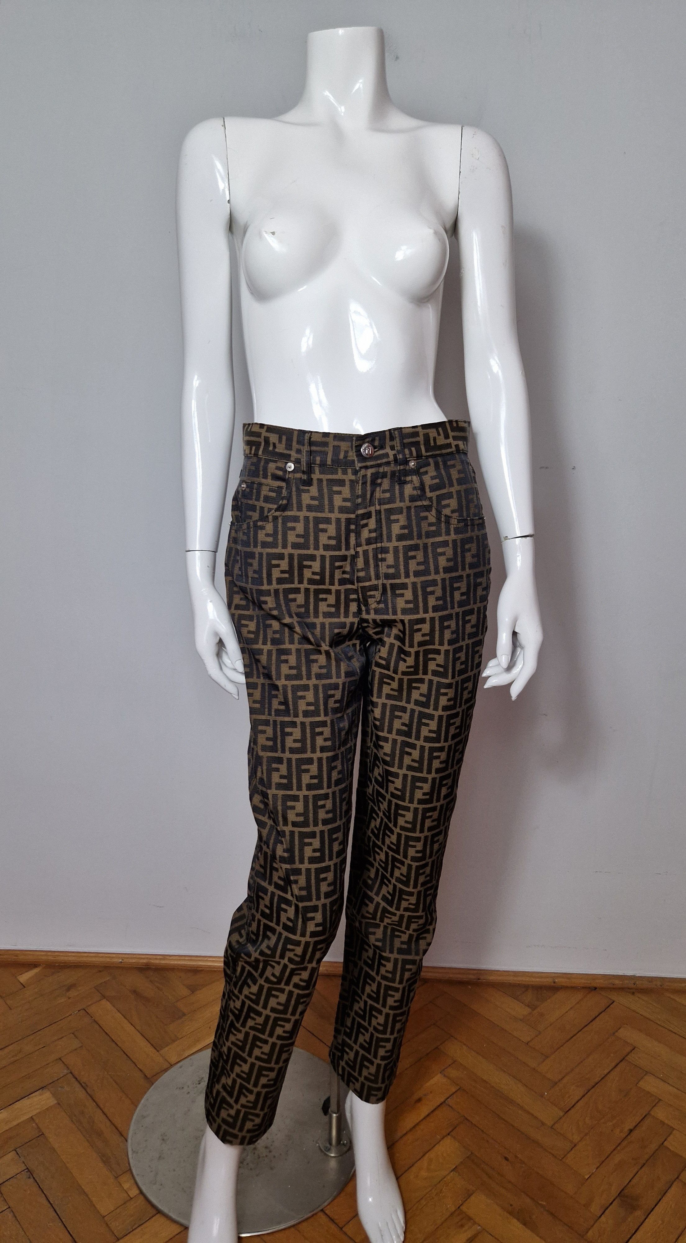 Fendi × Vintage Fendi zucca monogram pants Size 26" / US 2 / IT 38 - 4 Thumbnail