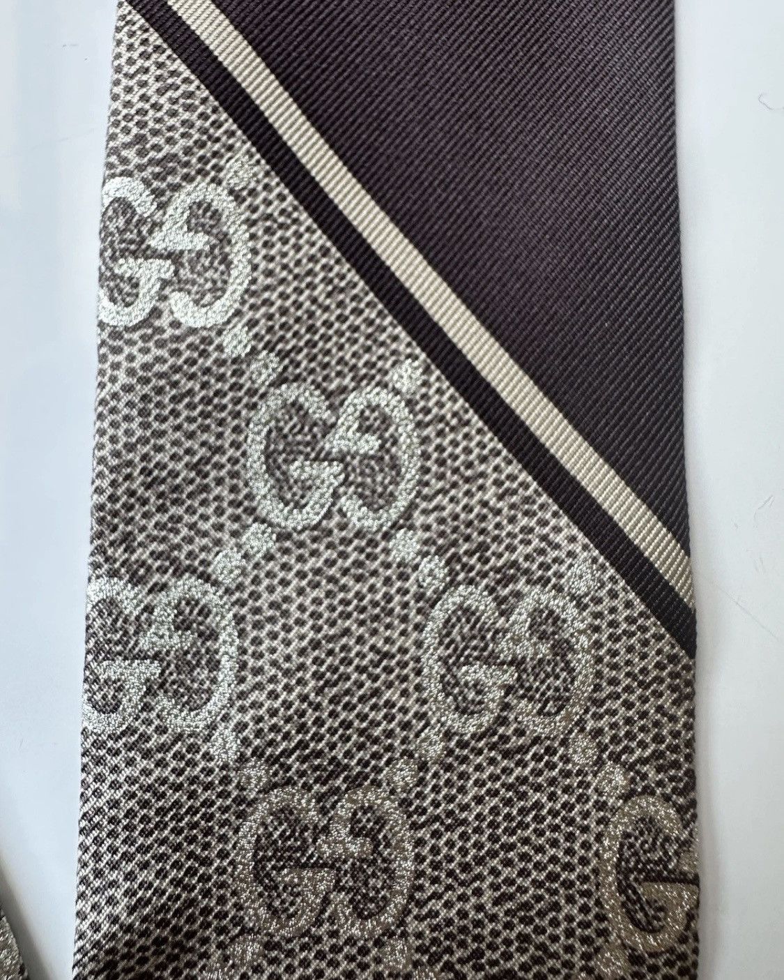 Gucci Gucci Bandeau Silk Scarf Brown GG Logo 5/120cm! Size ONE SIZE - 6 Thumbnail