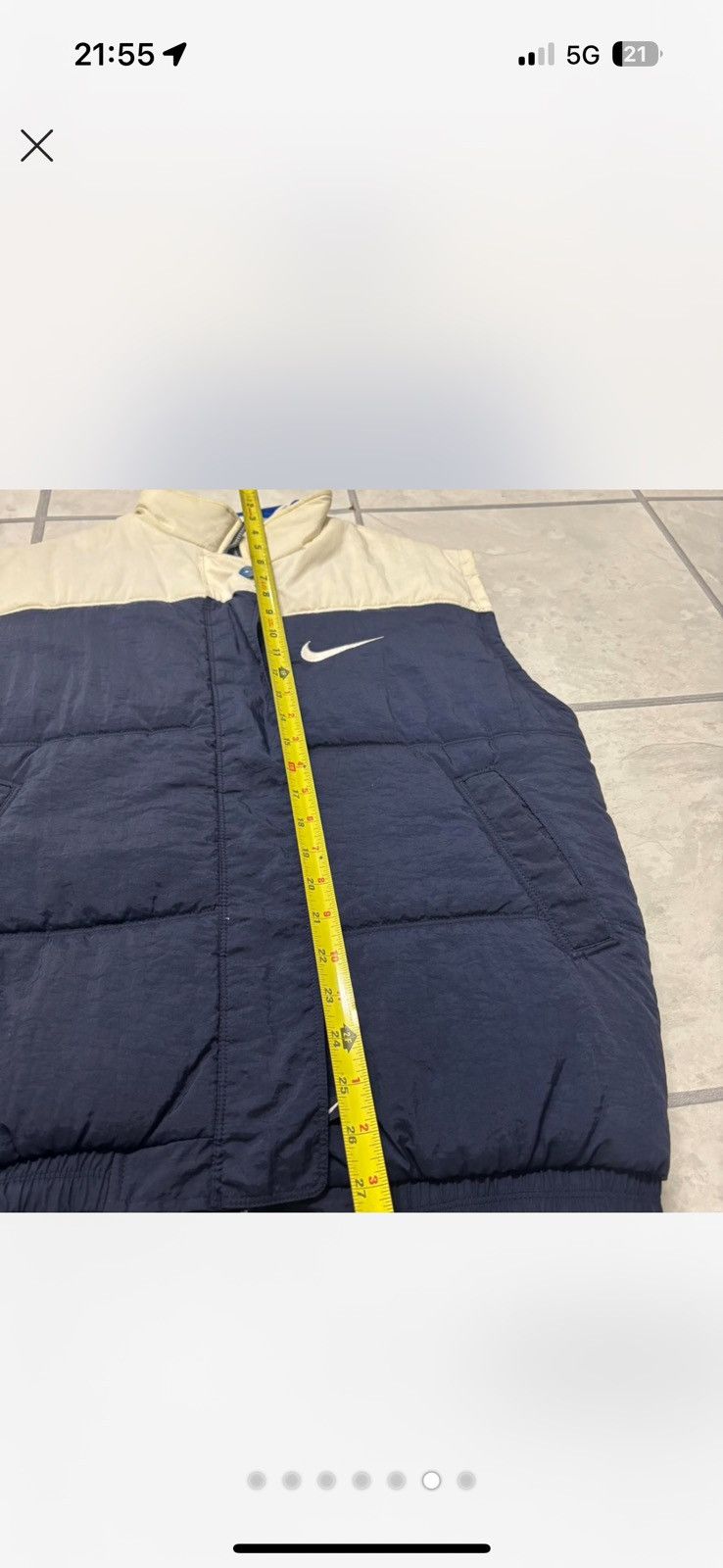 Nike Mens y2k blue and white full zip nike puffer vest mens M Size US M / EU 48-50 / 2 - 5 Thumbnail