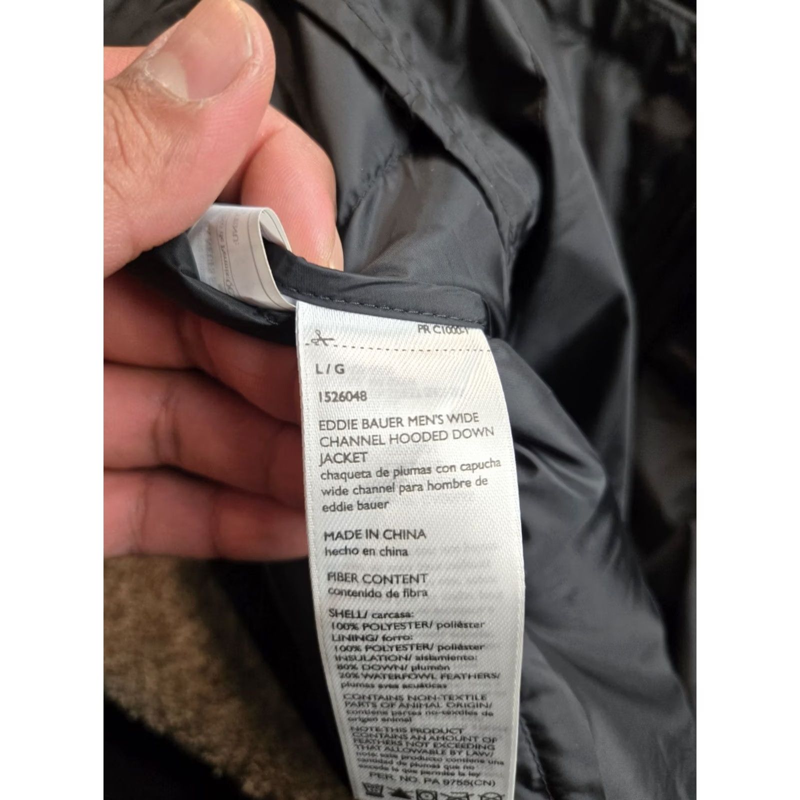 Eddie Bauer Eddie Bauer Jacket Mens Large Black Hooded Down Wide Channel Puffer Full Zip Size US L / EU 52-54 / 3 - 6 Thumbnail