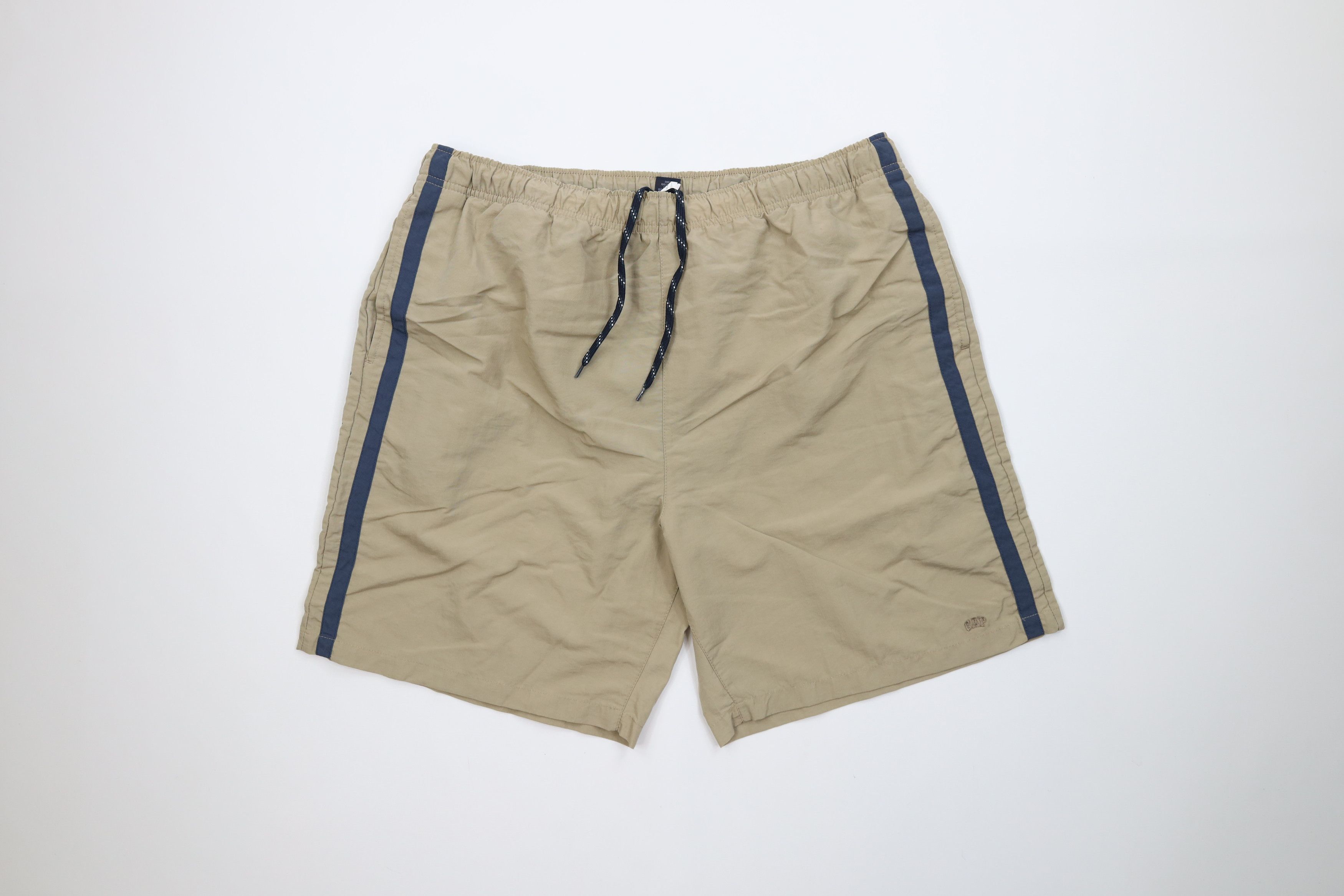 Gap Vintage Y2K 2004 Gap Spell Out Lined Above Knee Shorts Beige Size US 34 / EU 50 - 1 Thumbnail
