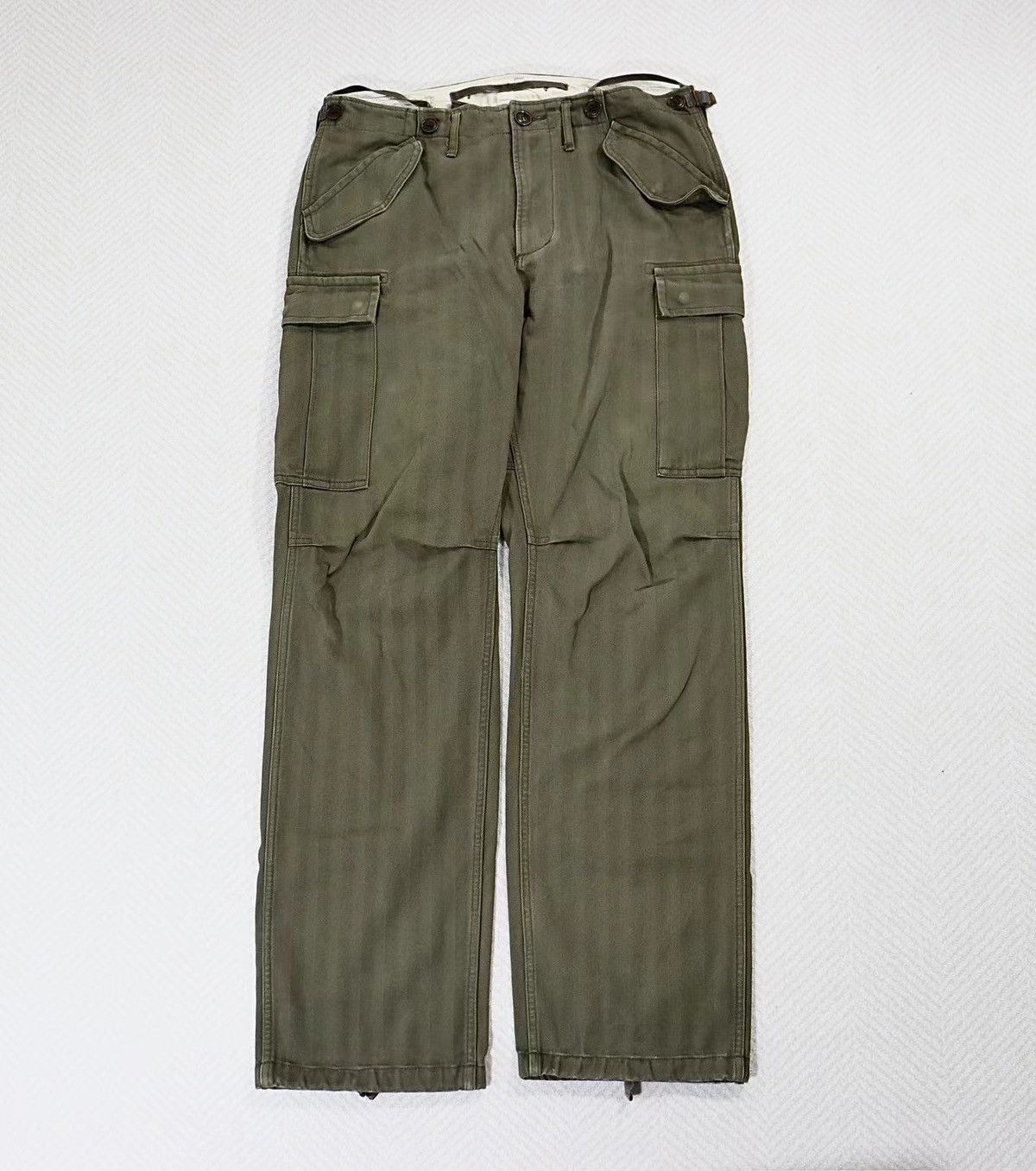 image of Visvim 17Aw Eiger Sanction Pants Herringbone in Olive, Men's (Size 36)