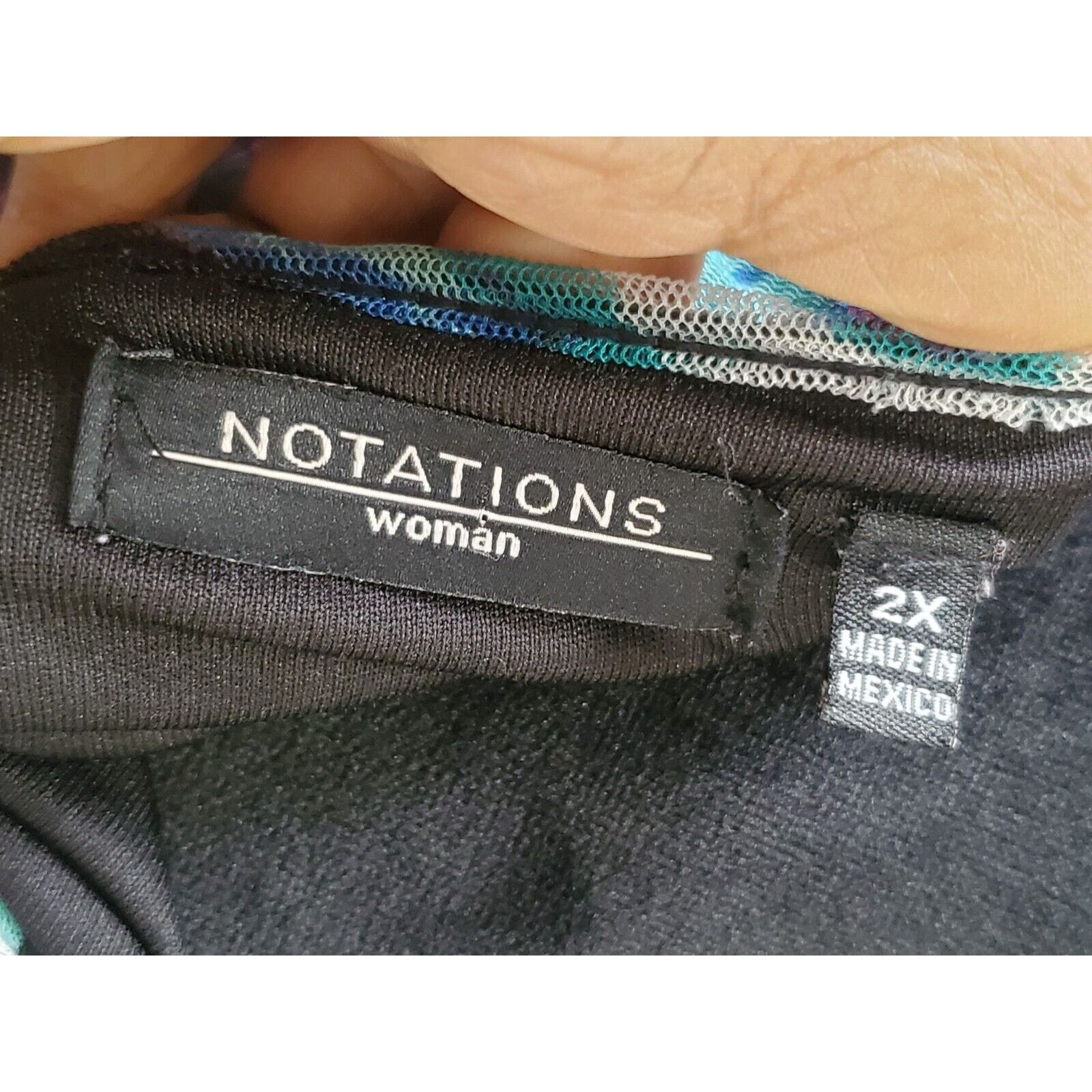 Other Notations Polyester Scoop Neck Short Sleeve Top Blouse 2X Size XXL / US 16-18 / IT 52-54 - 11 Thumbnail