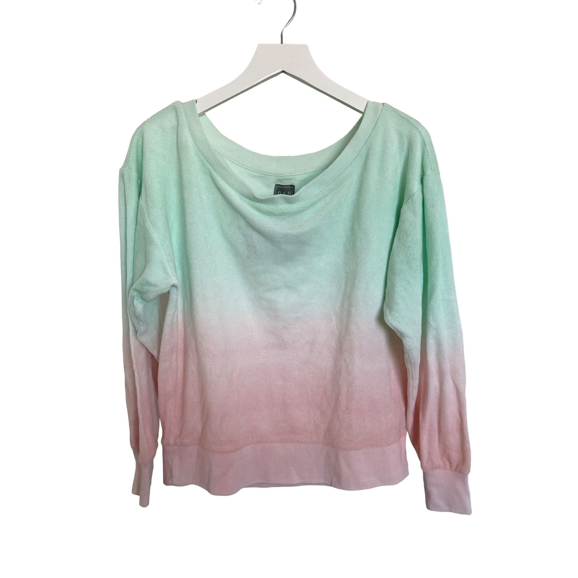 Gap Gap Ombre Terry Soft Pullover Sweatshirt Pastel Mint Pink Gr Size XS / US 0-2 / IT 36-38 - 4 Thumbnail