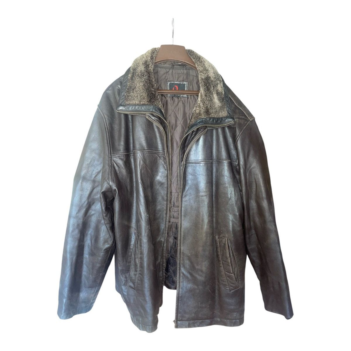 Other Oxide Men’s Brown leather coat with zip out Lining faux fur Size US XXL / EU 58 / 5 - 1 Thumbnail