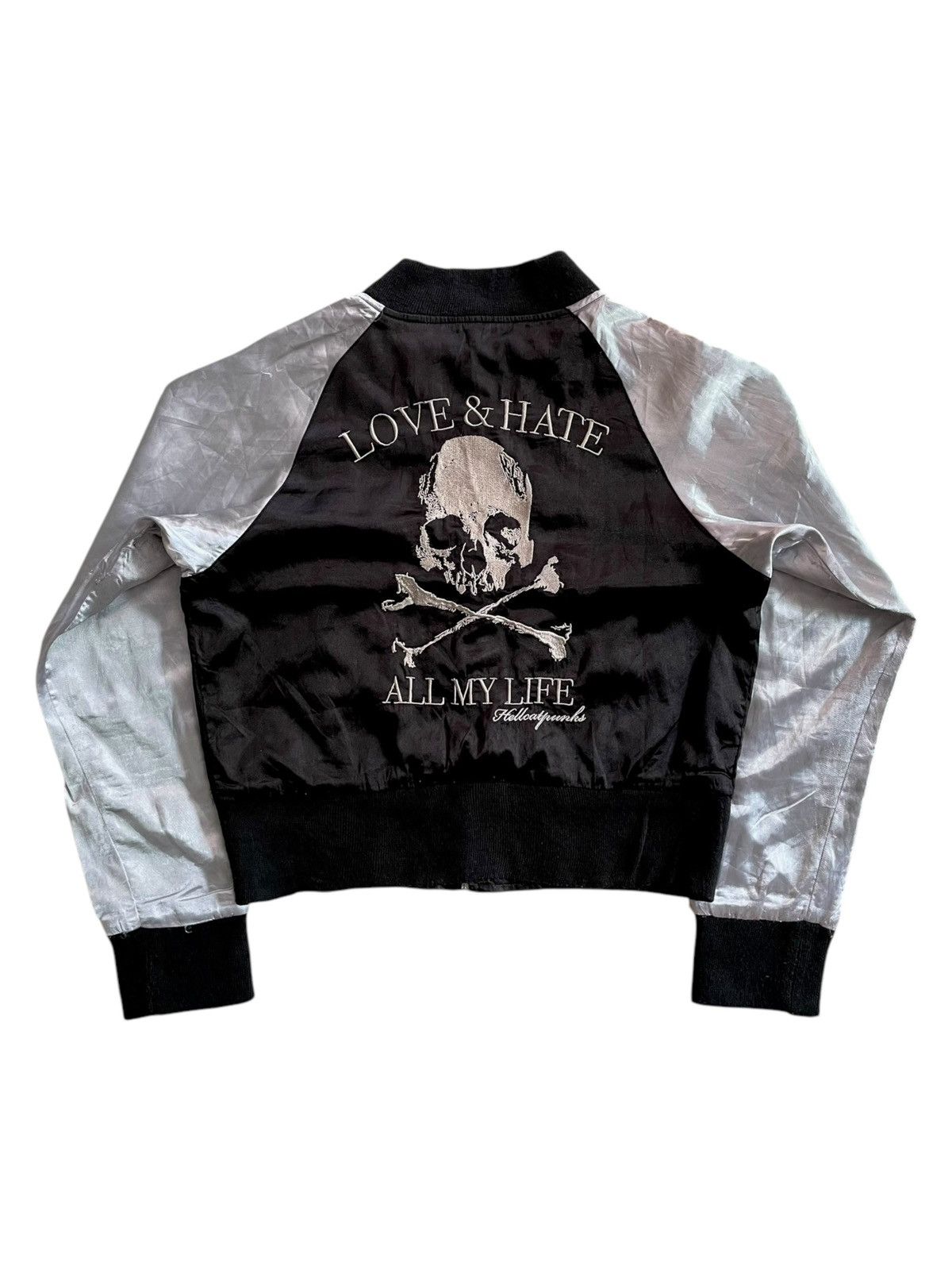 Vintage Sukajan Skulls Hell Cat Punks Zipper Jacket