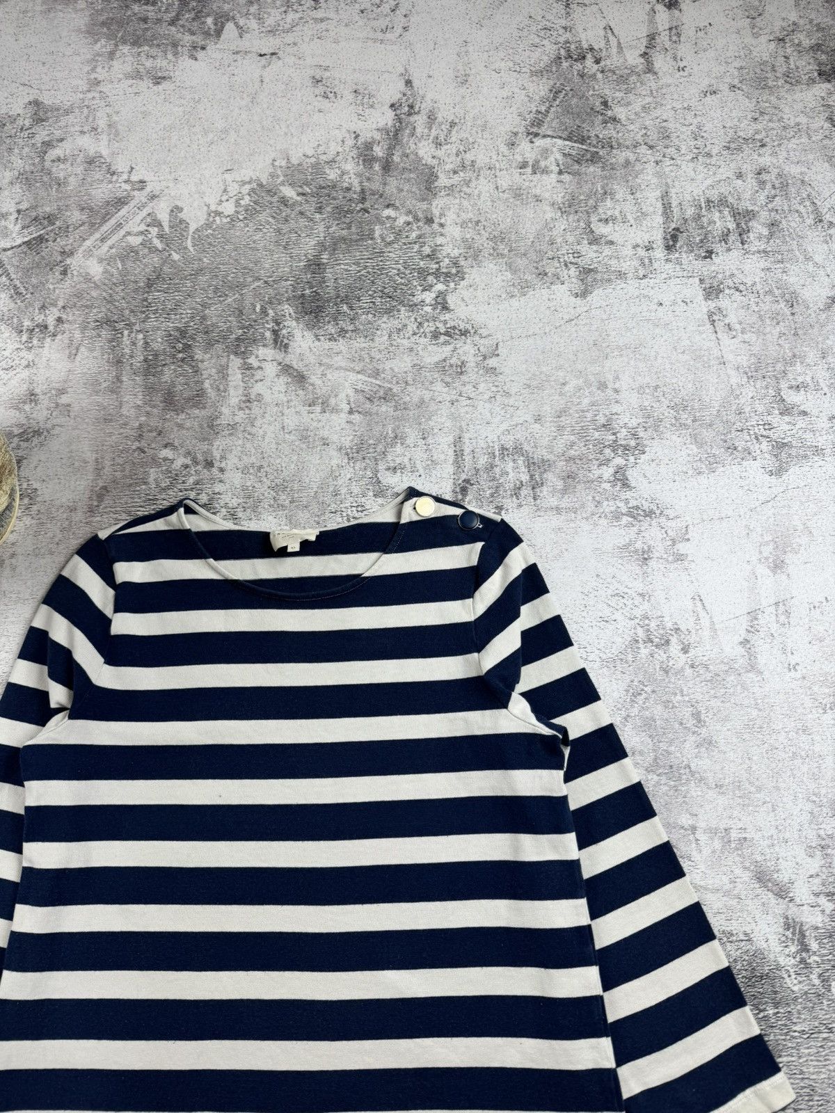 Sezane SEZANE Marina Cropped Crew Neck Cotton Striped Women’s XL Sweater Sweatshirt Size XL / US 12-14 / IT 48-50 - 6 Thumbnail