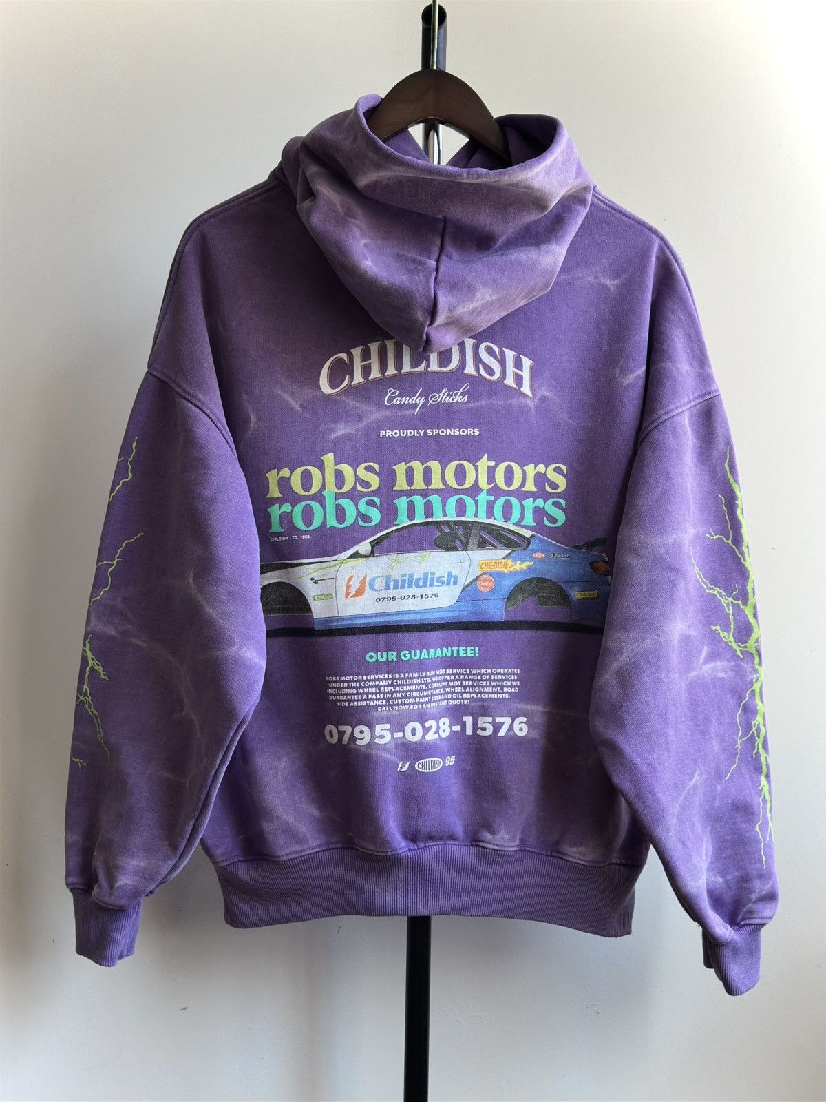 CHILDS VINTAGE 1995 CHILDISH ROBS MOTORS RACING PURPLE HOODIE Size US S / EU 44-46 / 1 - 1 Thumbnail