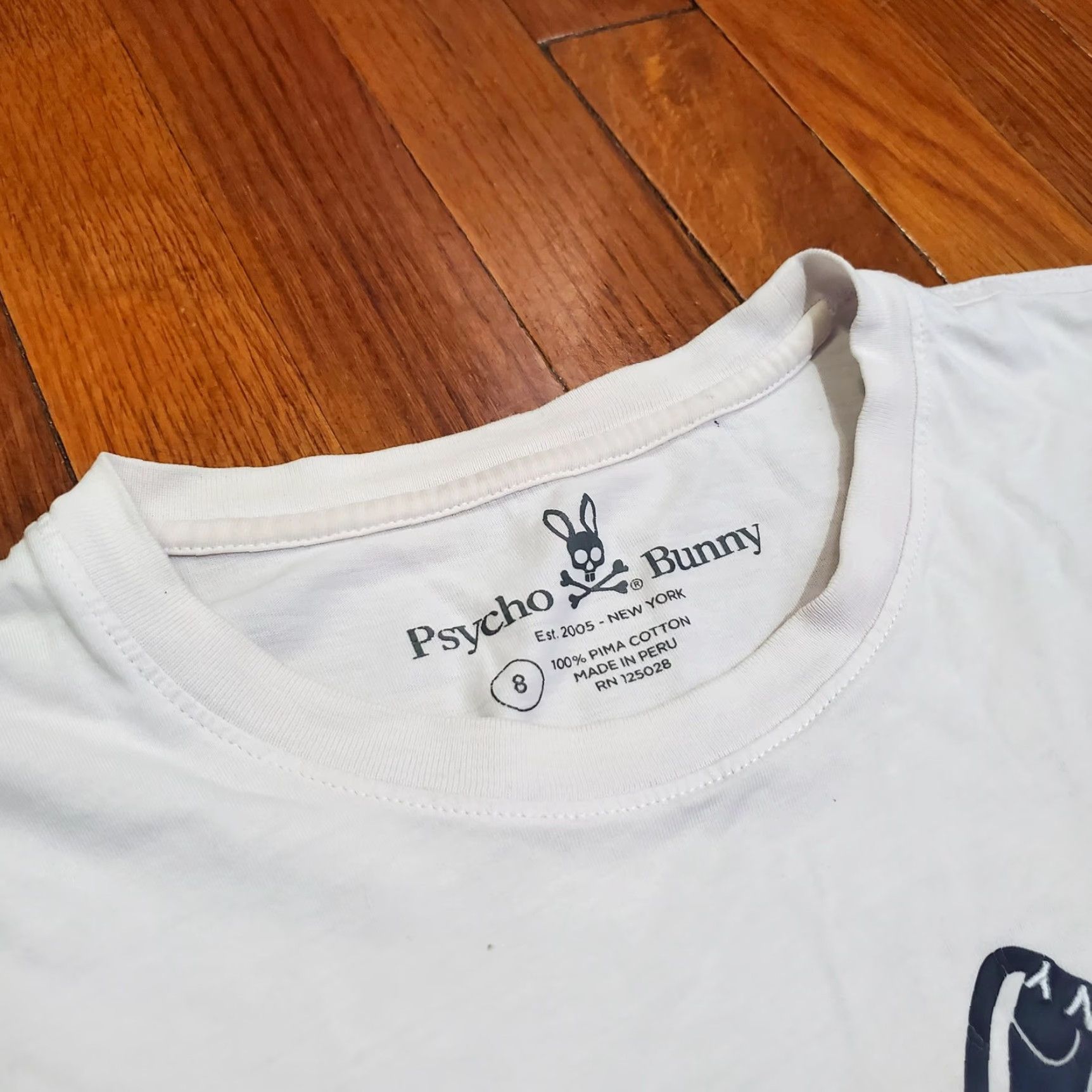 Psycho Bunny Psycho Bunny Shirt Mens 2XL White Pima Cotton Graphic Skull Crossbones Crewneck Size US XXL / EU 58 / 5 - 4 Thumbnail