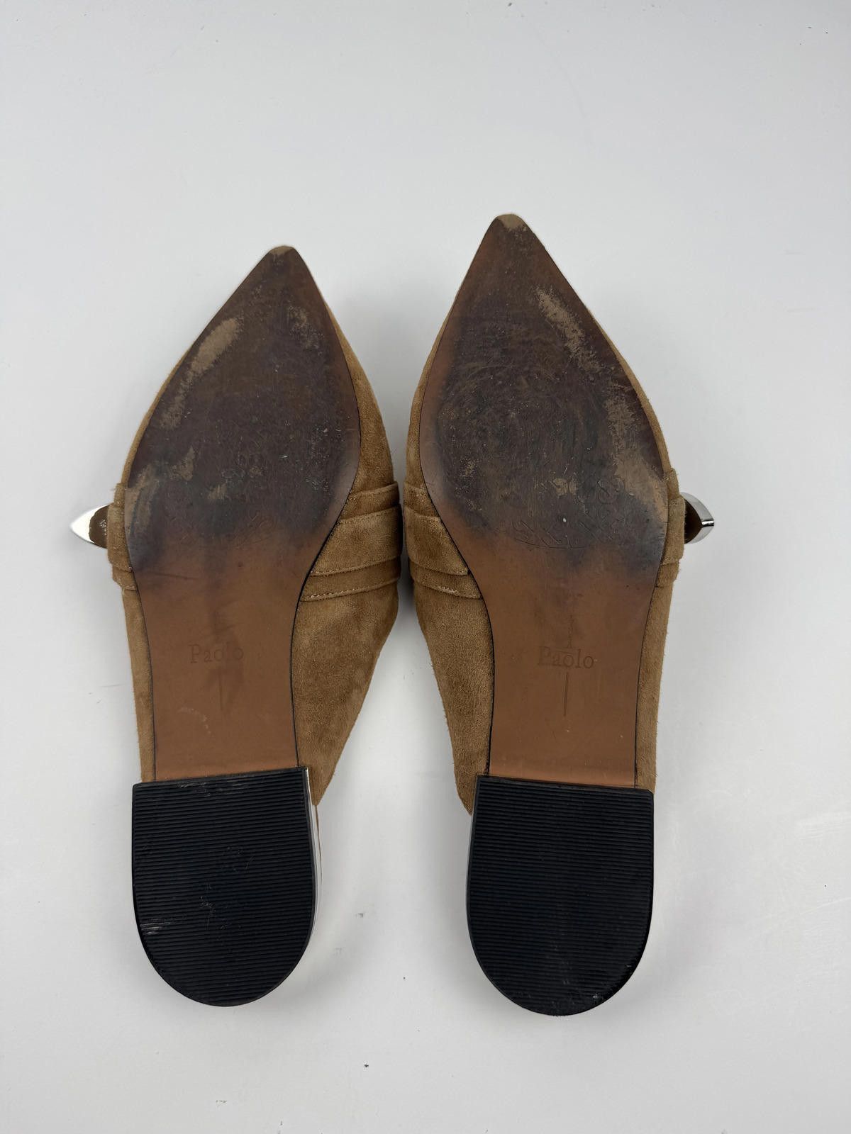 Other Linea Paolo Mules Women's 8.5 Tan Suede Buckle Size US 8.5 / IT 38.5 - 5 Thumbnail