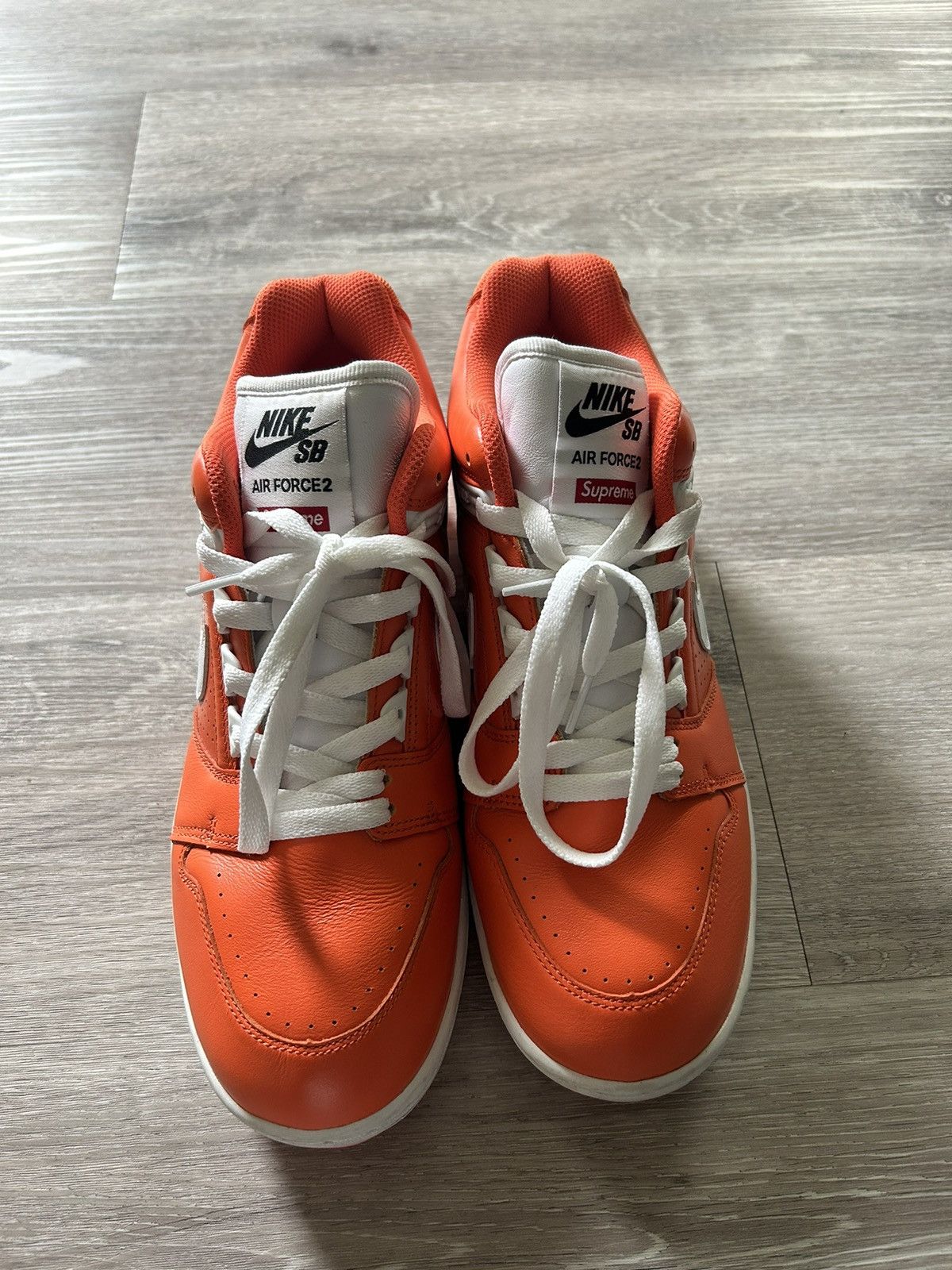 Nike Supreme Supreme Nike SB AF2 Low Orange White Grailed