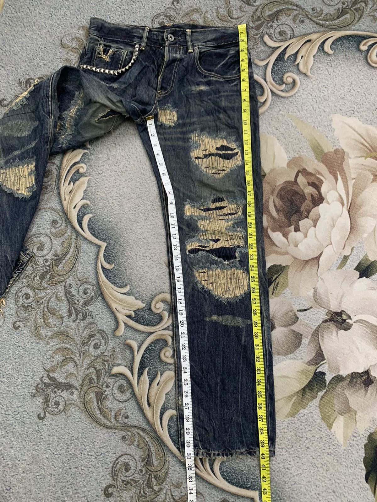 Self Edge Nice Sifury Copper Riveted Selvedge Denim Pant Made in Japan Size US 31 - 21 Thumbnail
