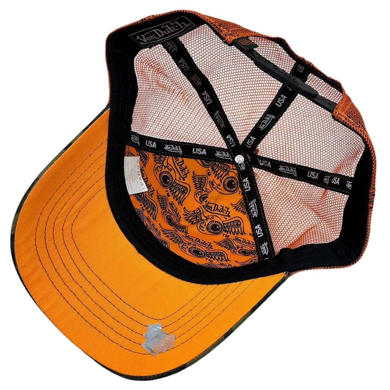 Von Dutch Von Dutch Trucker Hat Orange Camo Snapback Cap Size ONE SIZE - 4 Thumbnail