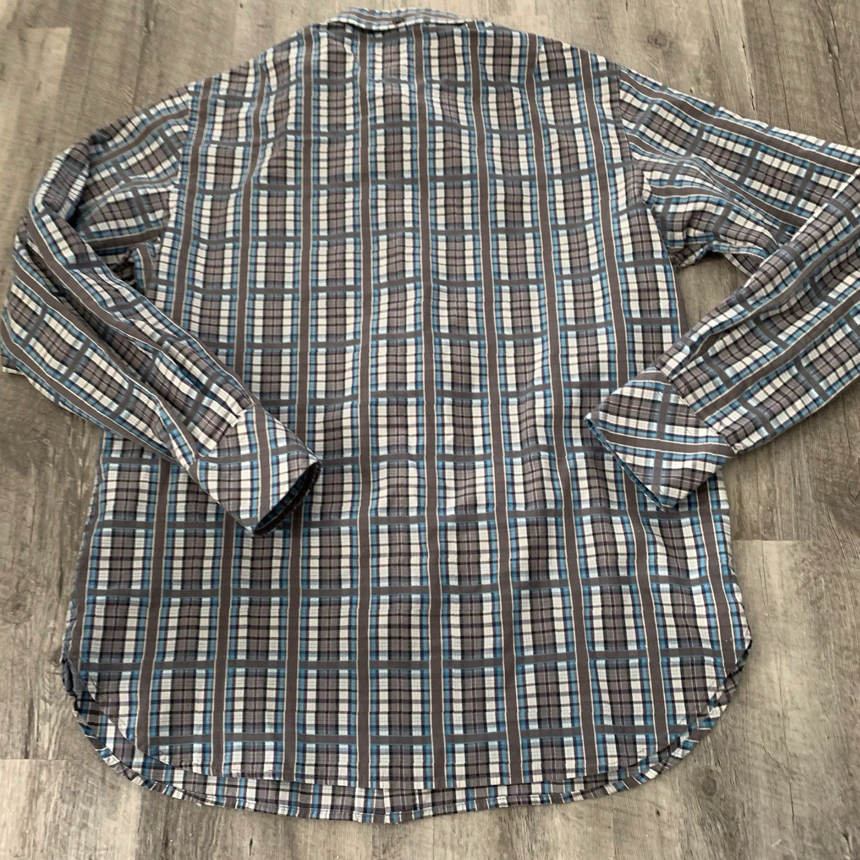 Rocawear Rocawear Shirt Mens Large Gray Plaid Long Sleeve Button Down Single Pocket Size US L / EU 52-54 / 3 - 5 Thumbnail