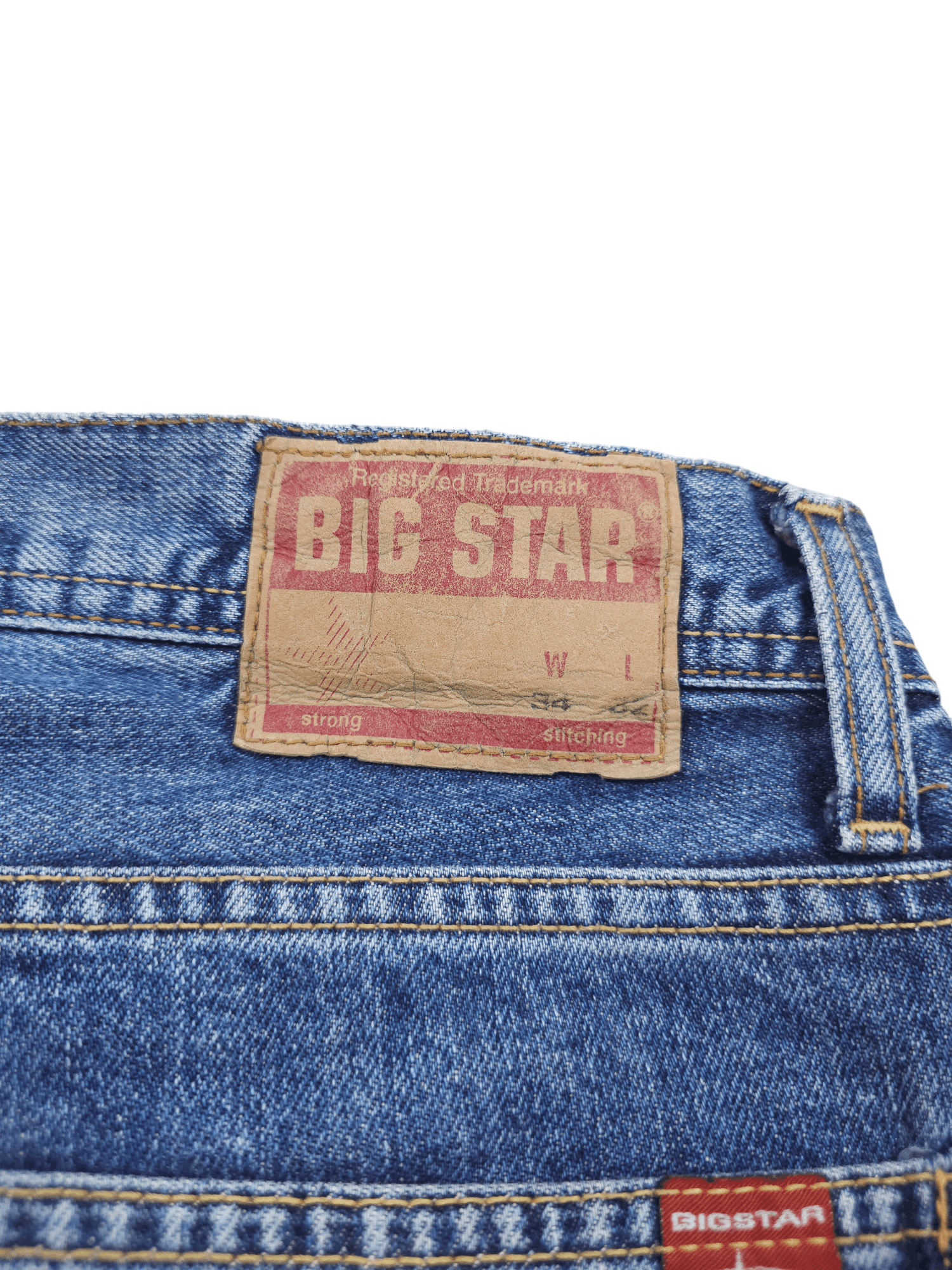 Big Star × Vintage 💎 Size 34/32 80's Hippie Big Star Crazy Blue Flared Jeans Size US 34 / EU 50 - 16 Thumbnail