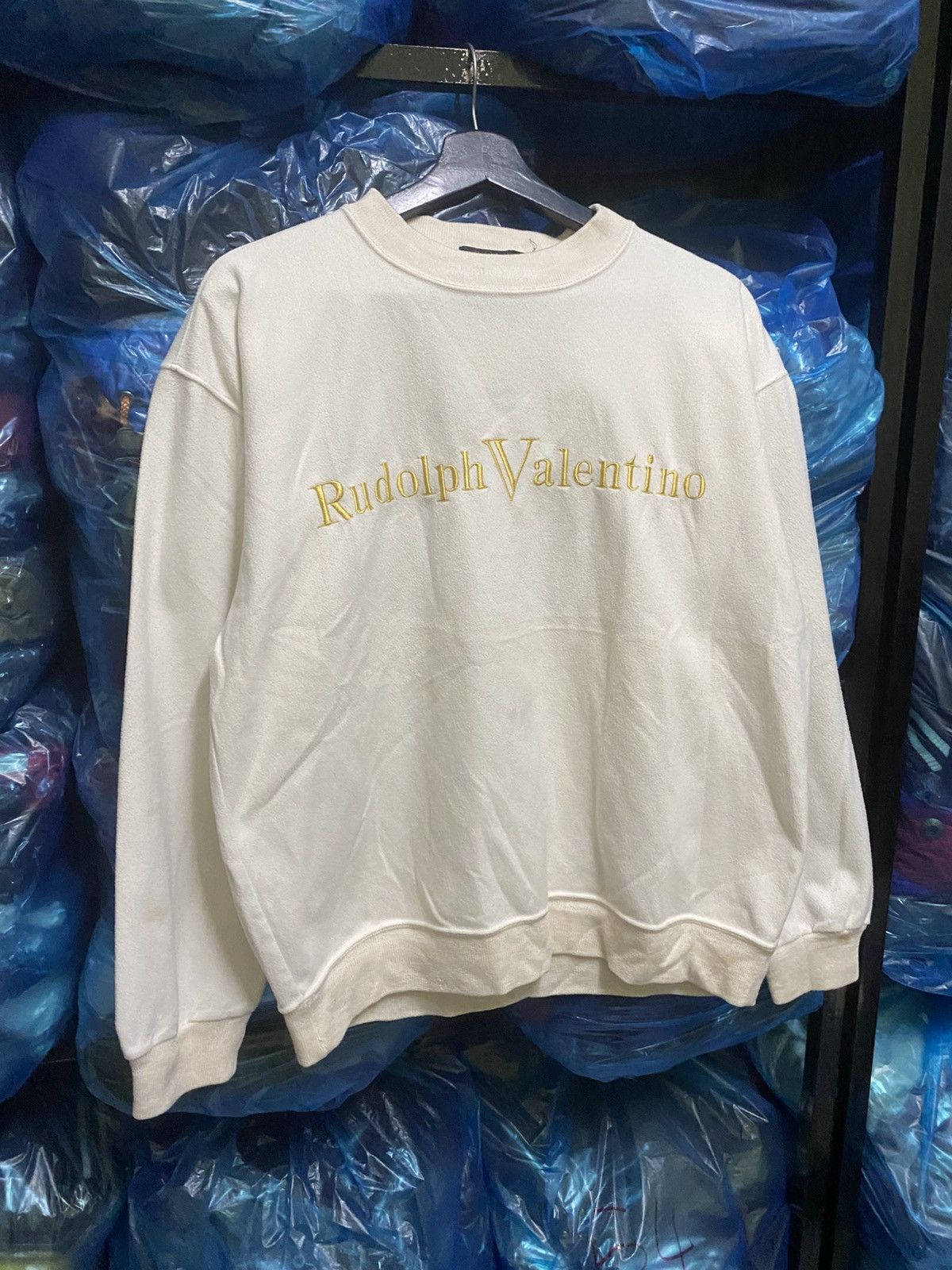 Other Vintage Rudolph Valentino Sweatshirt Cream Minimalist Logo Size US M / EU 48-50 / 2 - 3 Thumbnail