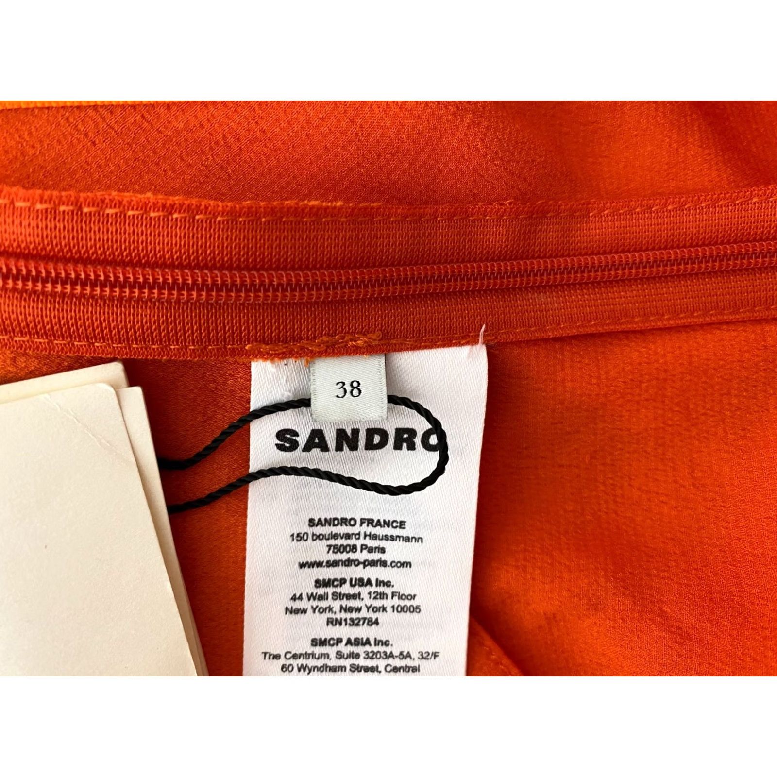 Sandro Sandro Paris womens orange midi slip dress Size 38 open back tie strap BNWT Size XS / US 0-2 / IT 36-38 - 8 Thumbnail