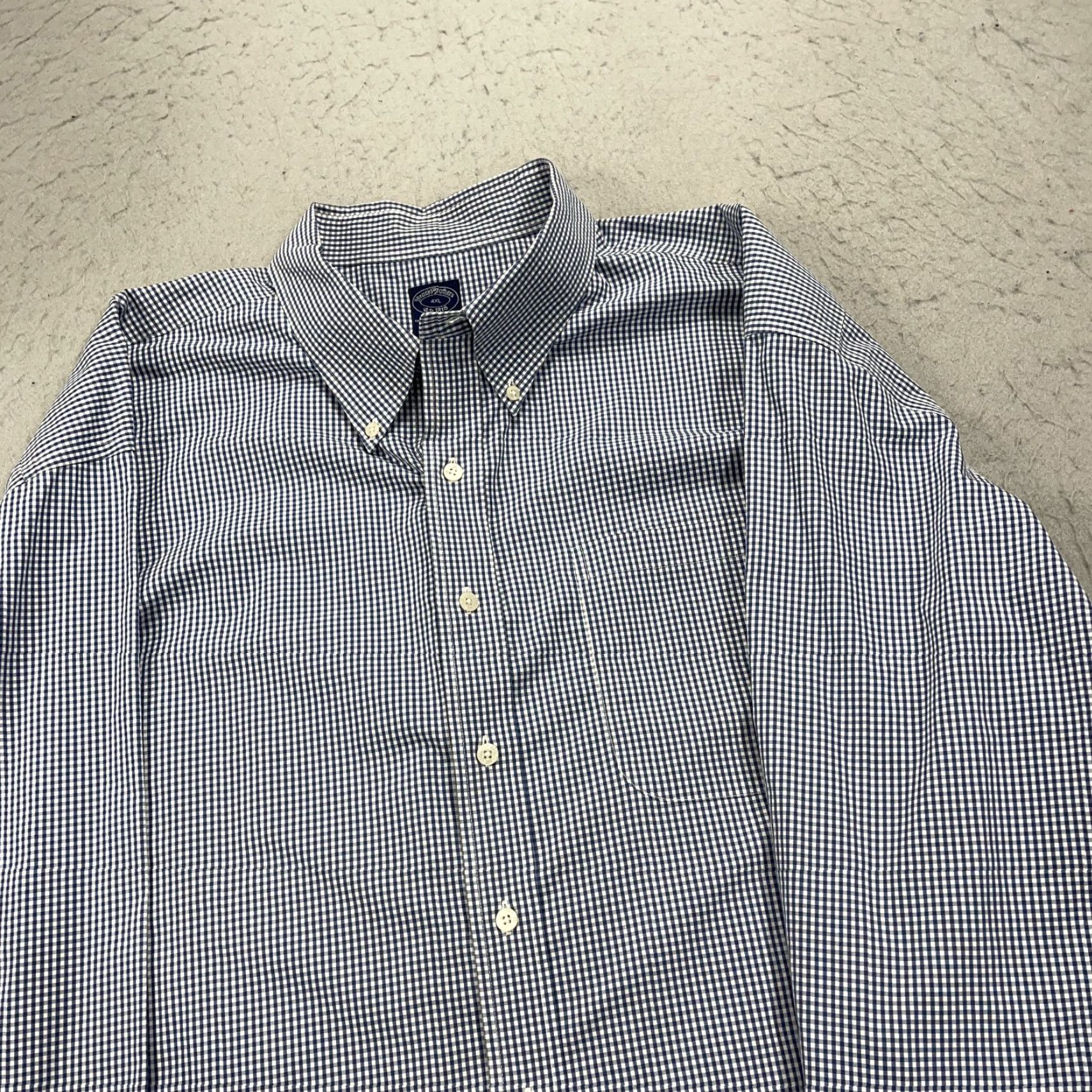 Brooks Brothers Brooks Brothers Shirt Mens 4XL 100% Cotton Blue Check Long Sleeve Button-Up Casual Size US XXL / EU 58 / 5 - 3 Thumbnail