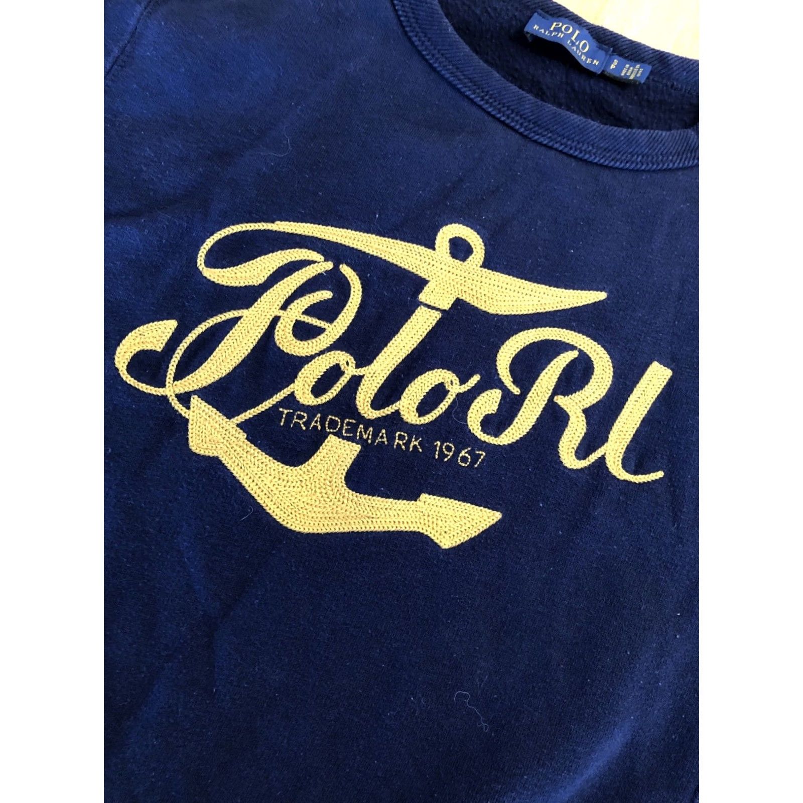 Polo Ralph Lauren Polo Ralph Lauren Sweatshirt Womens Small Petite Anchor Pullover Embroidered Crew Neck Navy Blue Size S / US 4 / IT 40 - 2 Thumbnail