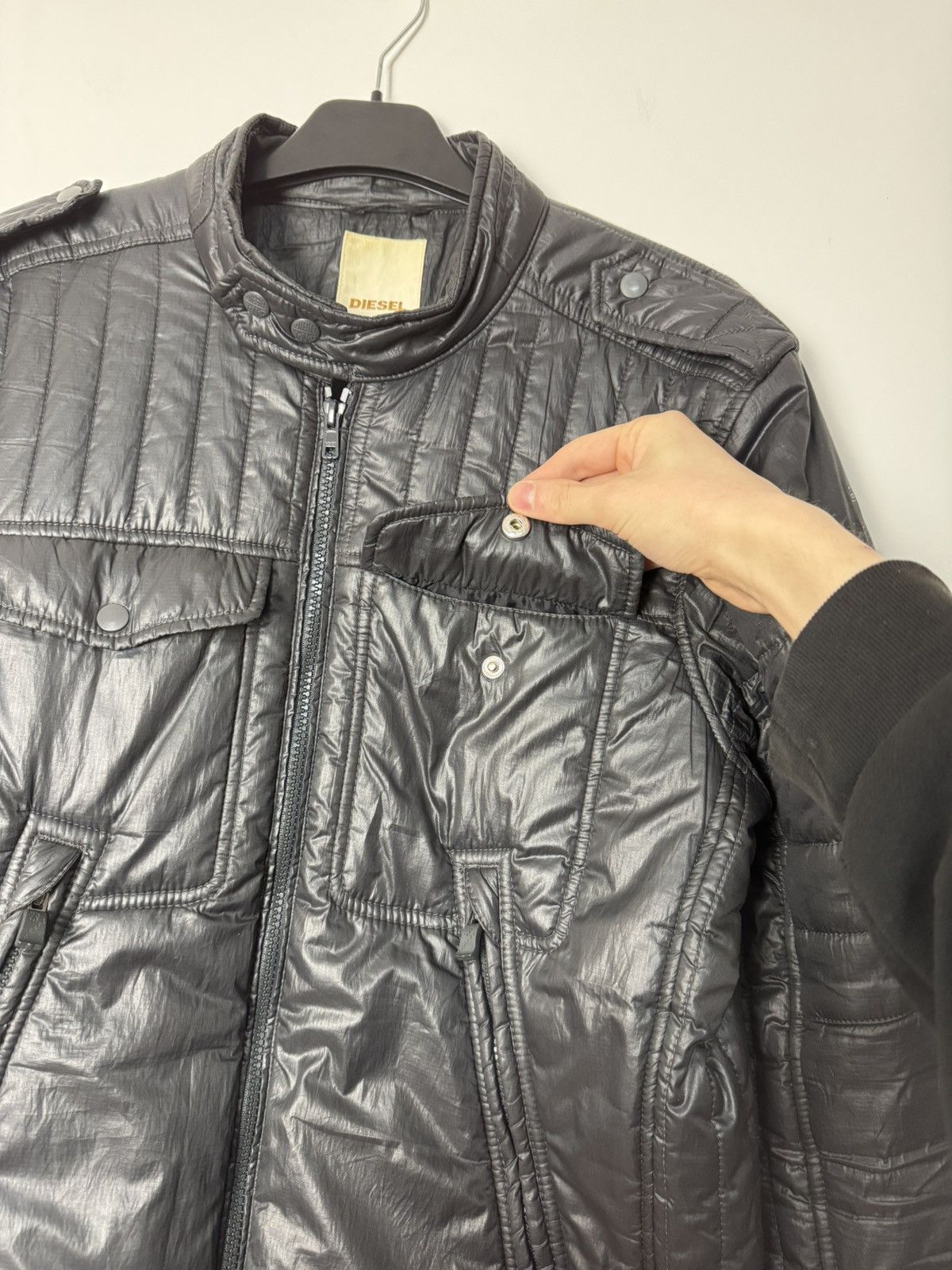 Diesel Diesel Quilted Biker Jacket Avant Garde Archive Style 00S Size US L / EU 52-54 / 3 - 9 Thumbnail