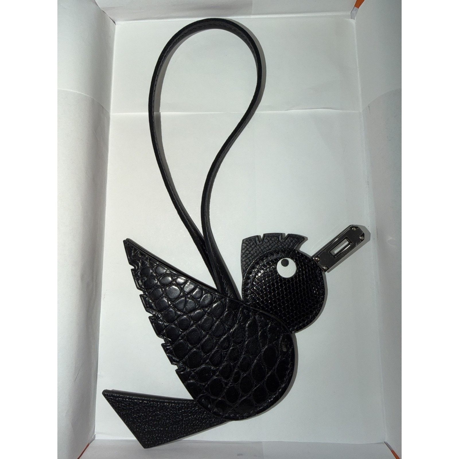 Hermes Hermes Birdy Birdie Black Alligator Lizard Chevre Bag Charm Size ONE SIZE - 4 Thumbnail