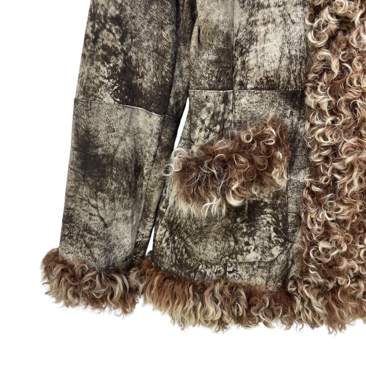 14th Addiction 🔥Vintage Faux fur Suede Leather Hooded Jacket Size M / US 6-8 / IT 42-44 - 6 Thumbnail