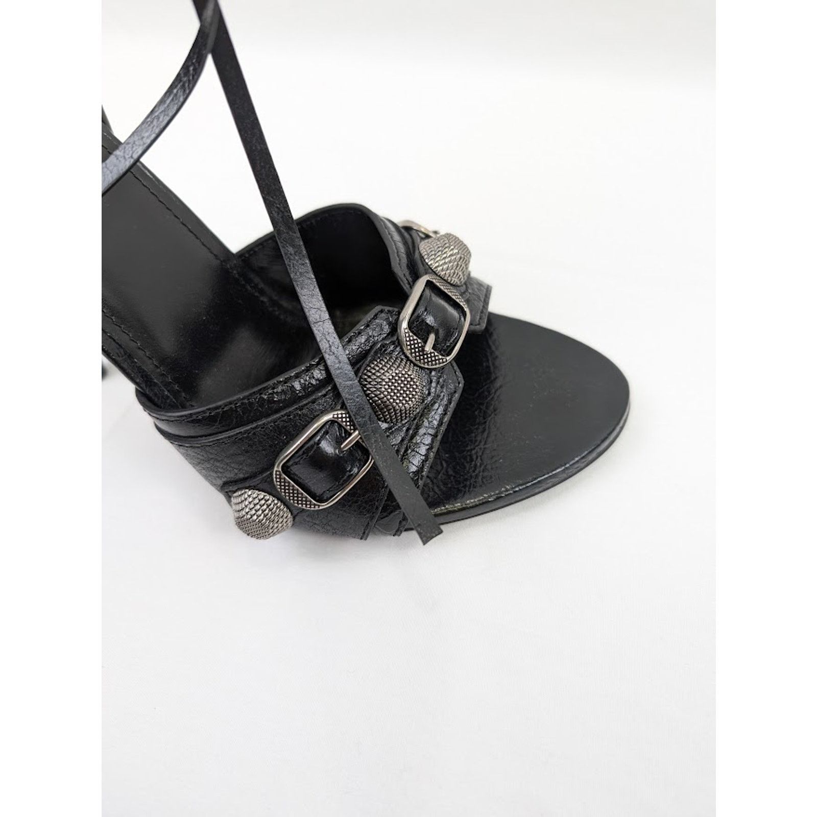 Balenciaga o1rshd1 Arena ABS Cagole Sandal H110 in Black/Aged Nikel Size US 8 / IT 38 - 4 Thumbnail