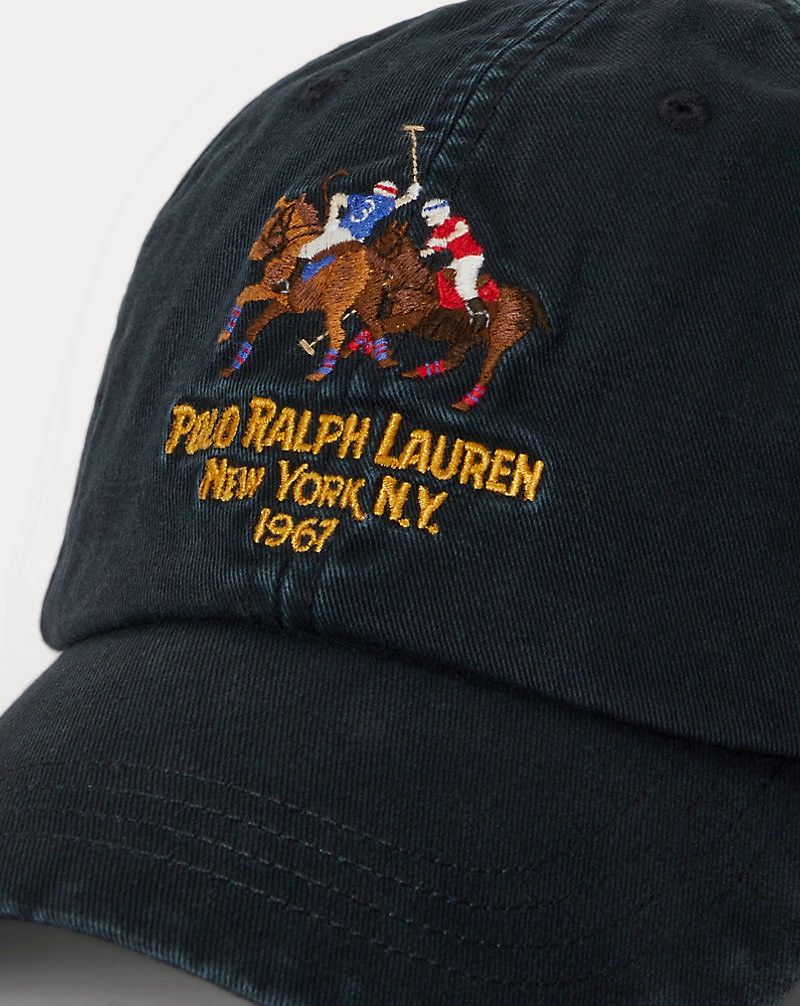 Polo Ralph Lauren Polo Ralph Lauren Cotton Twill Ball Cap Black Ponies 1967 Size ONE SIZE - 3 Thumbnail