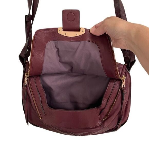 Other Kooba Leroy hobo crossbody handbag wildberry burgundy red NE Size ONE SIZE - 10 Thumbnail