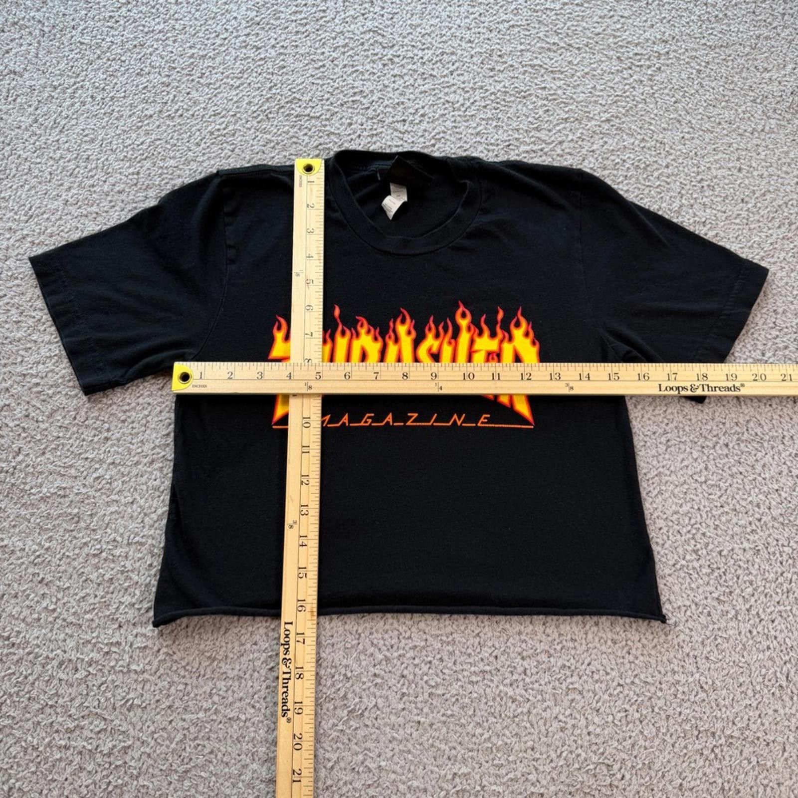 Thrasher Thrasher Magazine Flame Logo Black Cropped Baby Tee T Shirt Size XS / US 0-2 / IT 36-38 - 2 Thumbnail