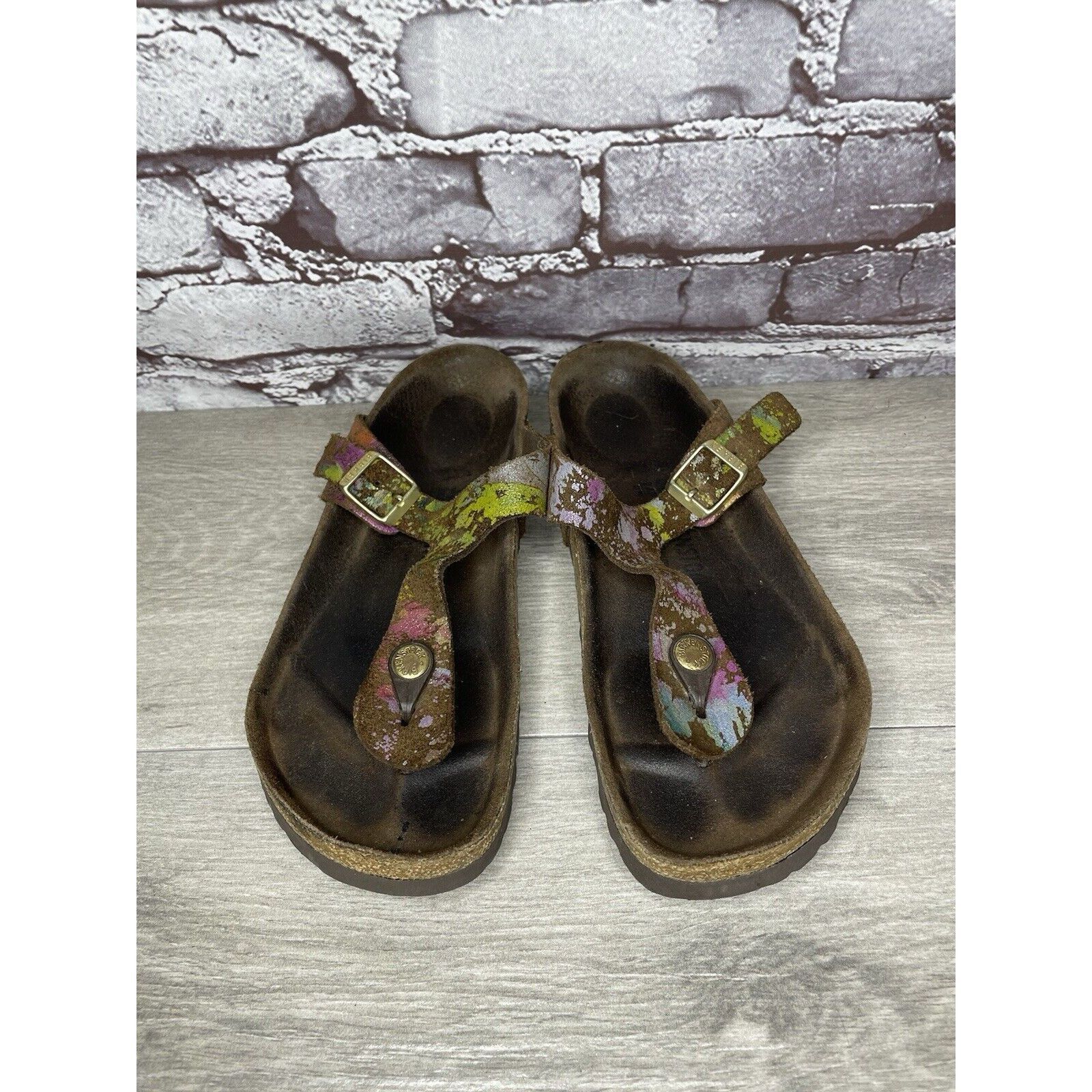Birkenstock Birkenstock Gizeh Paint Splatter Multicolor Thong Sandals Wo Size US 8 / IT 38 - 19 Thumbnail