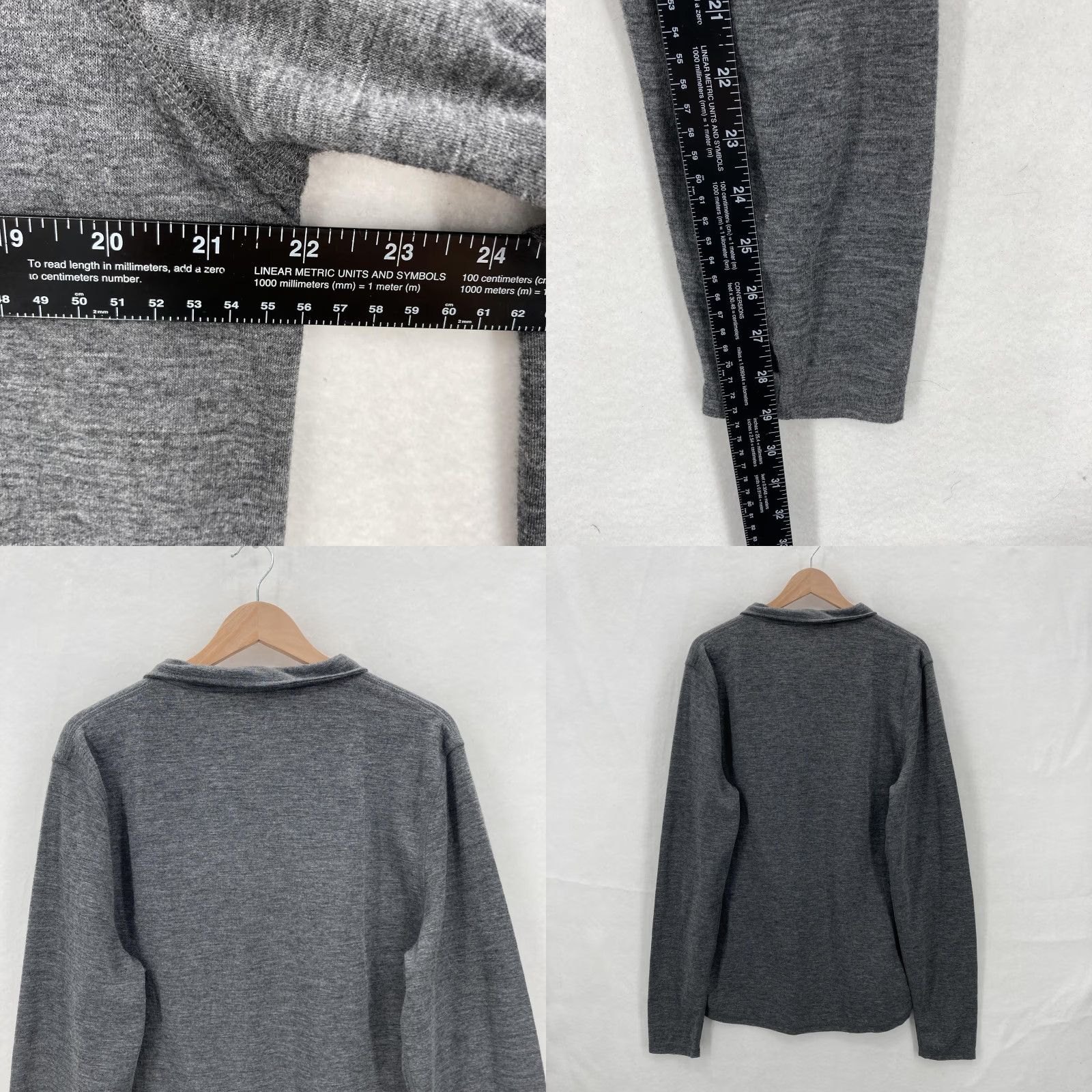 Vintage Omni-Wool Pullover Mens 2XL Gray Quarter Zip Fleece Lined Thumbholes Wool Blend Size US XXL / EU 58 / 5 - 8 Thumbnail