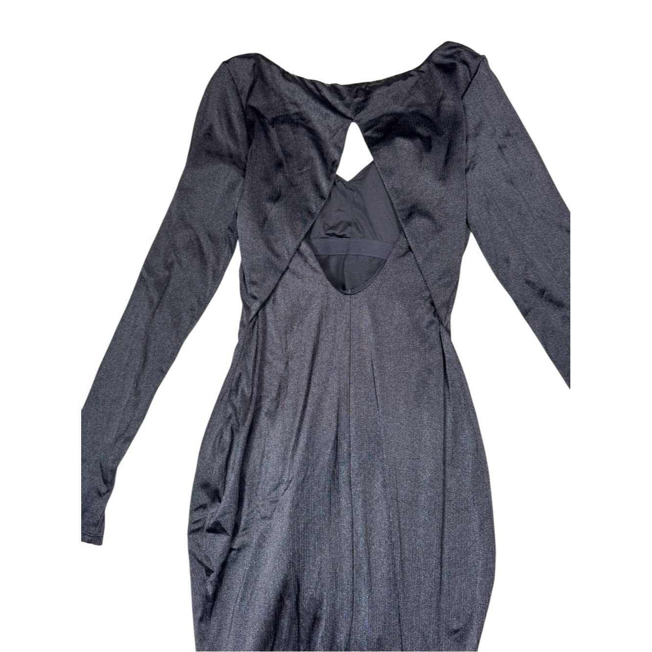 Other NWT New Popilush Shapewear Long Sleeve V-Neck Maxi Black Dr Size L / US 10 / IT 46 - 6 Thumbnail
