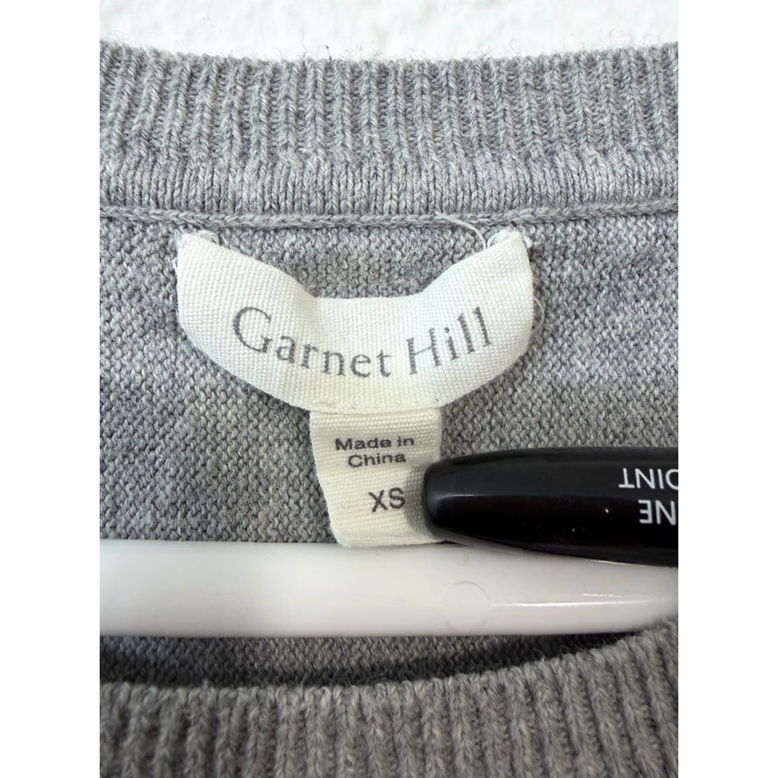 Vintage Garnet Hill Gray Sweater XS Women Kangaroo Pocket Organic Cotton Long Sleeve Pullover Knit Size XS / US 0-2 / IT 36-38 - 7 Thumbnail