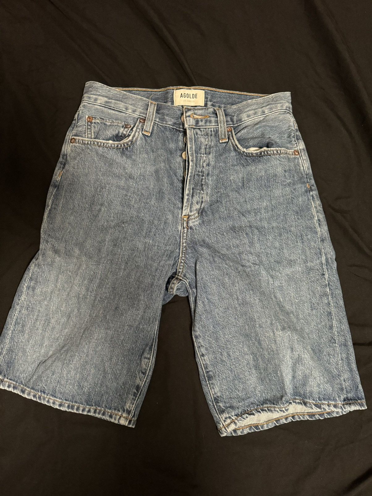 image of Agolde Shorts in Blue, Women's (Size 23)