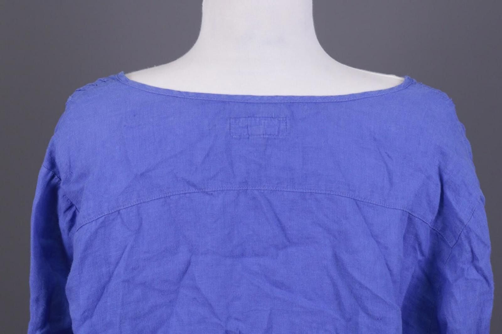 Designer John Lewis 100% Lino Blue Linen Tunic Top Shirt Size 16 Size XXL / US 16-18 / IT 52-54 - 9 Thumbnail