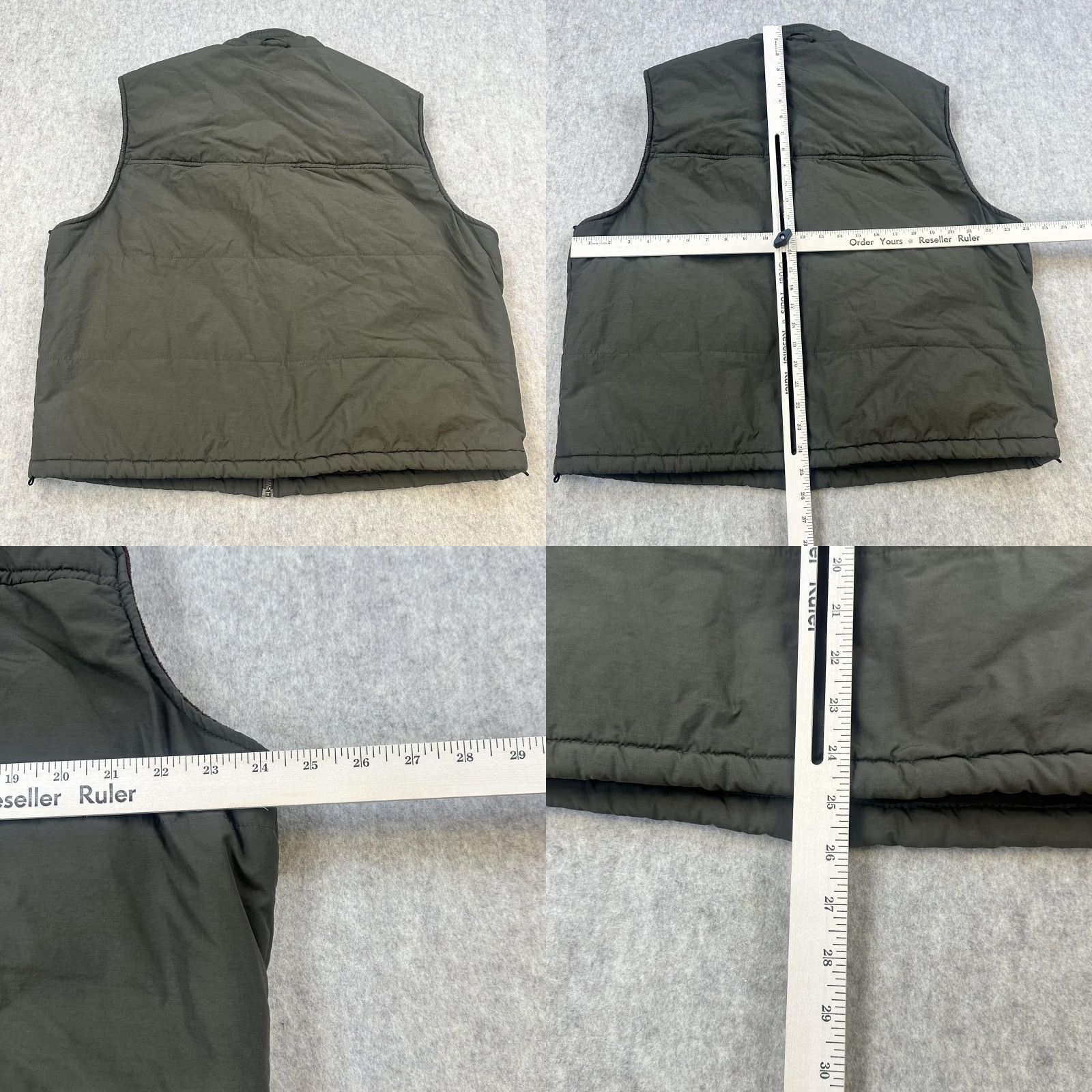 Olive Columbia Mens Hiking Vest XL Olive Full Zip Fleece Lined Outdoors Pockets Insulated Regular Stand-Up Collar Jacket/Coat Style Outdoor, Classic Size US XL / EU 56 / 4 - 8 Thumbnail