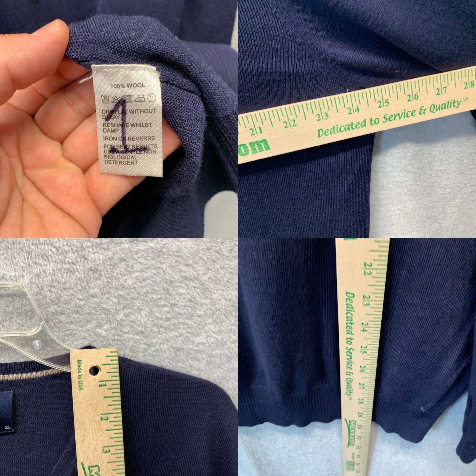 Charles Tyrwhitt Charles Tyrwhitt Sweater XL Blue Wool Knit V-Neck Pullover Casual Mens Shirt? Size US XL / EU 56 / 4 - 8 Thumbnail