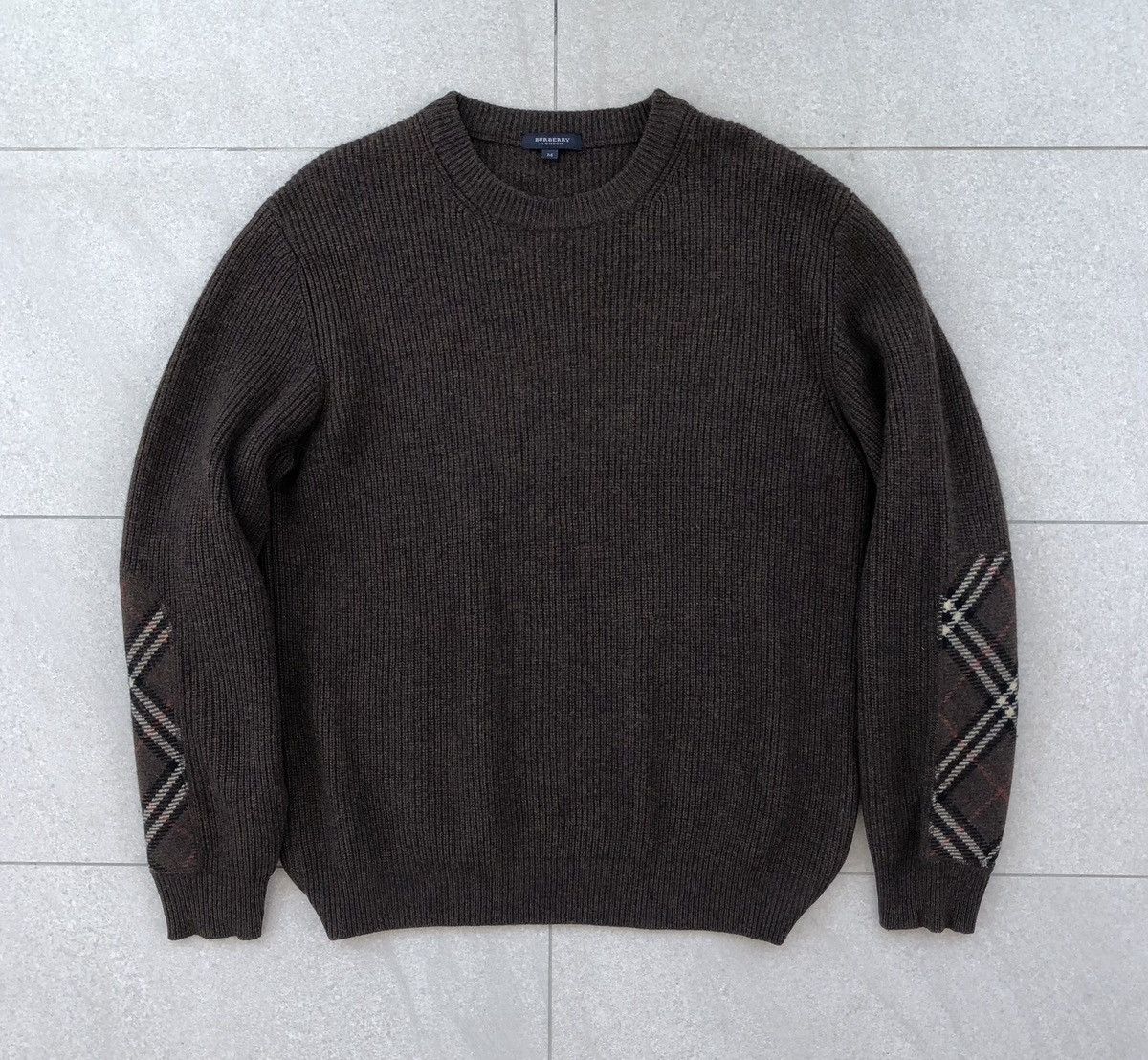 Burberry Burberry London Nova Check Elbow Patch Wool Sweatshirts Size US M / EU 48-50 / 2 - 2 Thumbnail