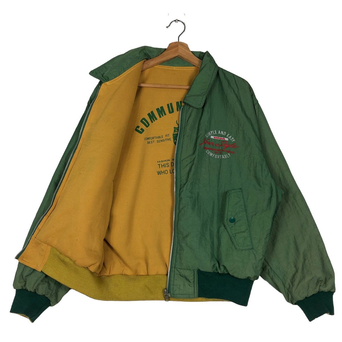 Hysteric Glamour 🔥90’s Vintage Reversible Bomber Jacket Communication Japan Size US L / EU 52-54 / 3 - 8 Thumbnail