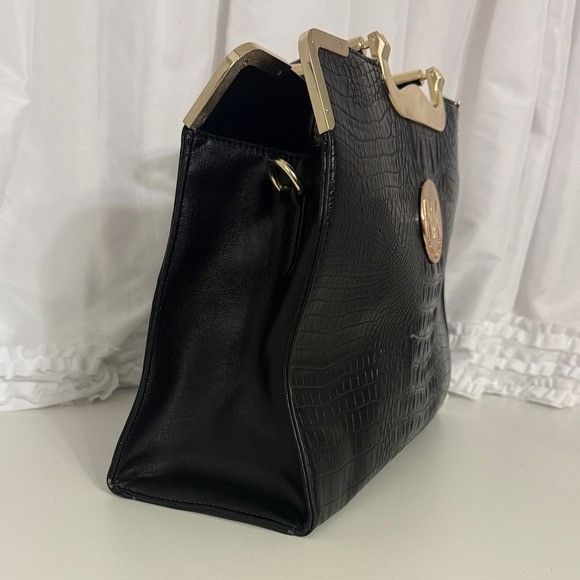 Other MK Dupe Black Croc Embossed Bag with Gold Accents Size ONE SIZE - 3 Thumbnail