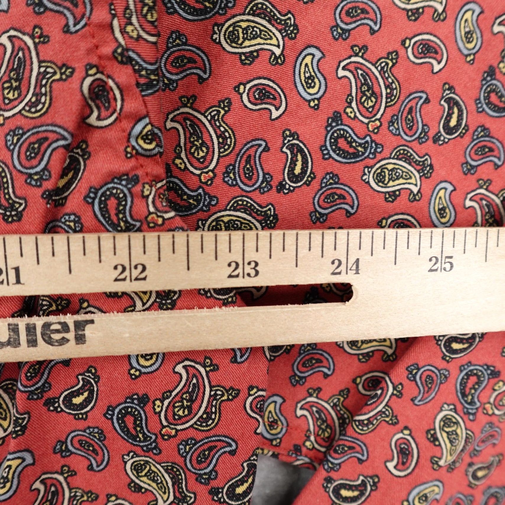 J.Crew VINTAGE J.CREW Shirt Mens Large Red Paisley Print Button-Down Oarsman Retro Long Sleeve Size US L / EU 52-54 / 3 - 7 Thumbnail