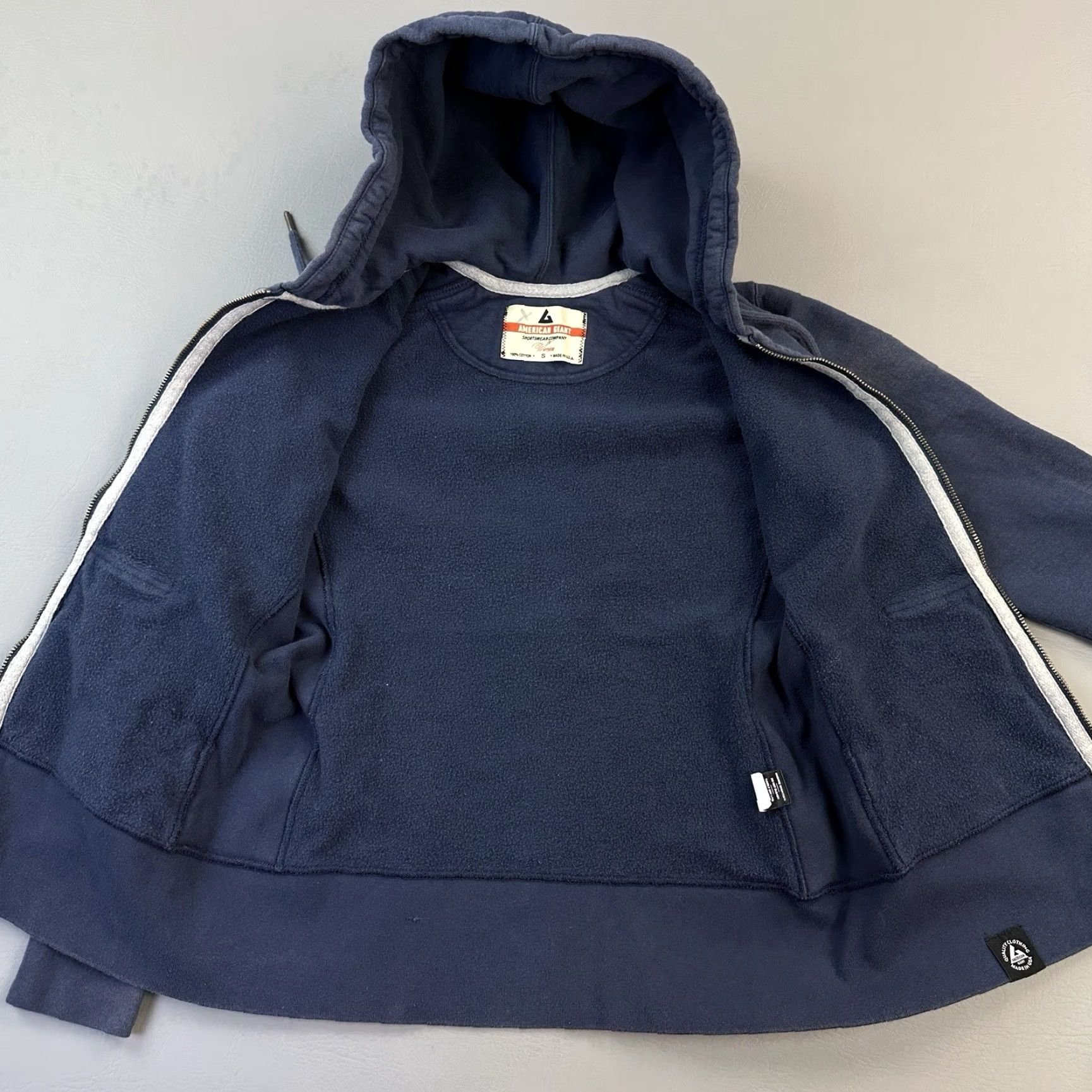 Vintage American Giant Hoodie Women's Small Blue Full Zip Heavyweight Workwear USA Made Size S / US 4 / IT 40 - 5 Thumbnail
