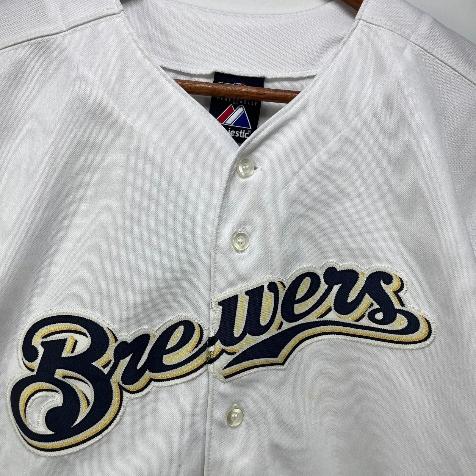 Majestic Vintage Milwaukee Brewers Baseball Jersey Medium Ryan Braun Size ONE SIZE - 2 Thumbnail