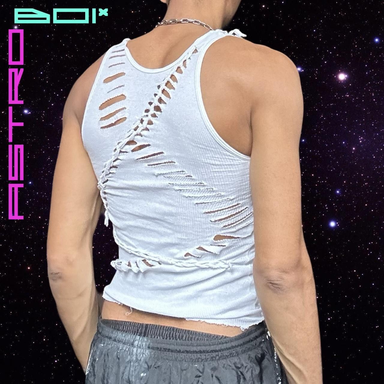 Hanes ASTROBOI* 'Octavos' White Braided Tank Top size Medium Size US M / EU 48-50 / 2 - 4 Thumbnail